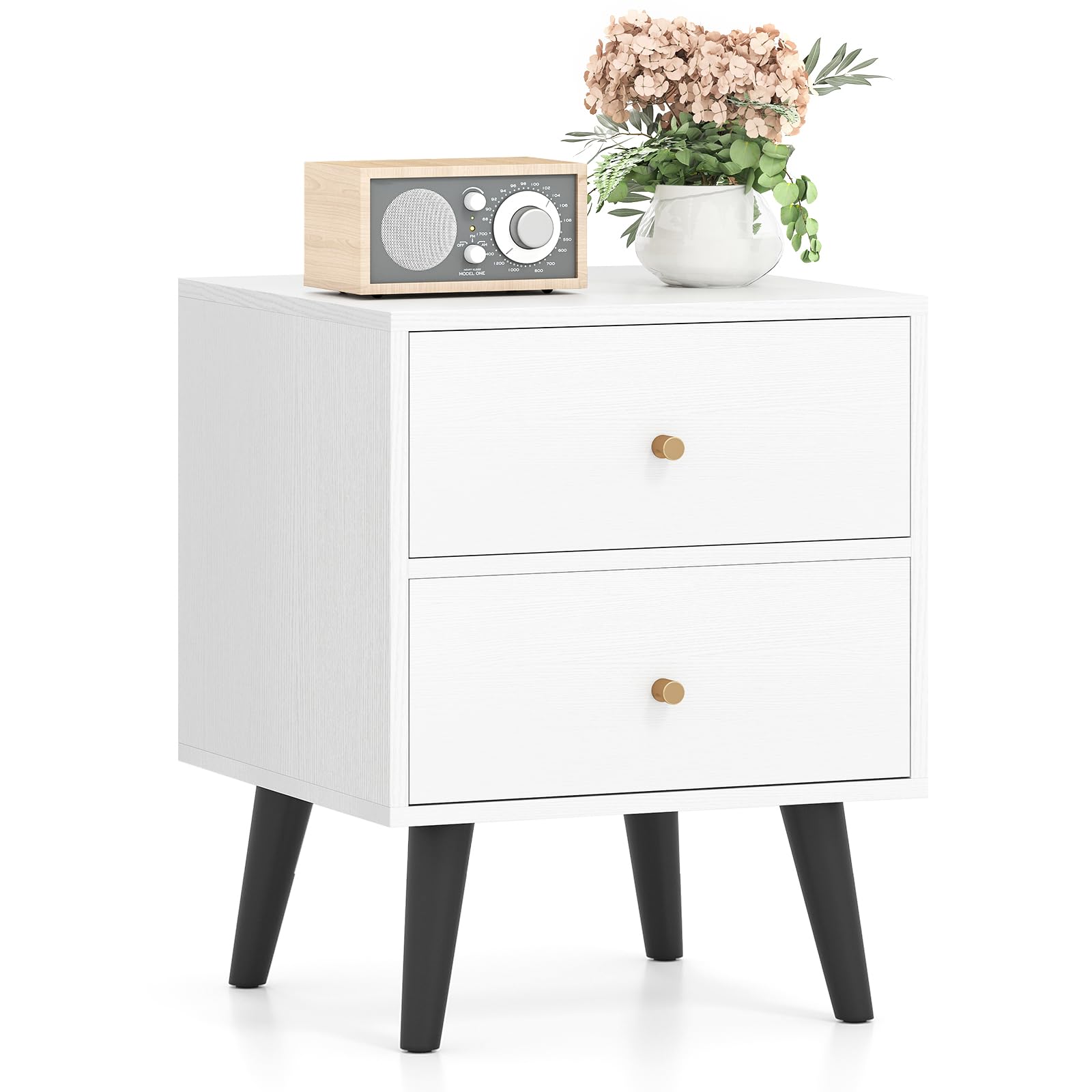 KOMFOTT Nightstand Set of 1/2 Mid Century Modern Bedside Table