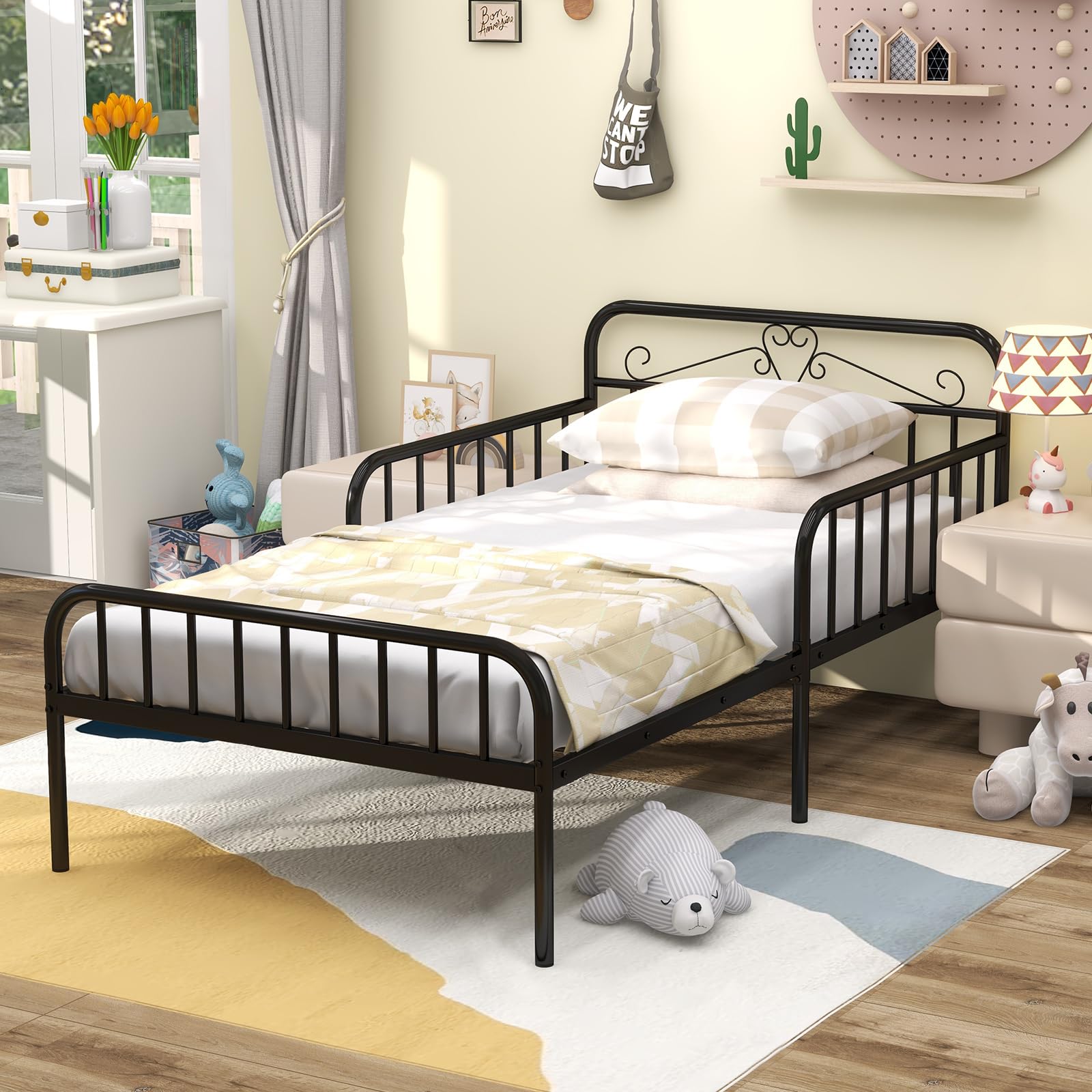 KOMFOTT Twin Bed Frame with Rails