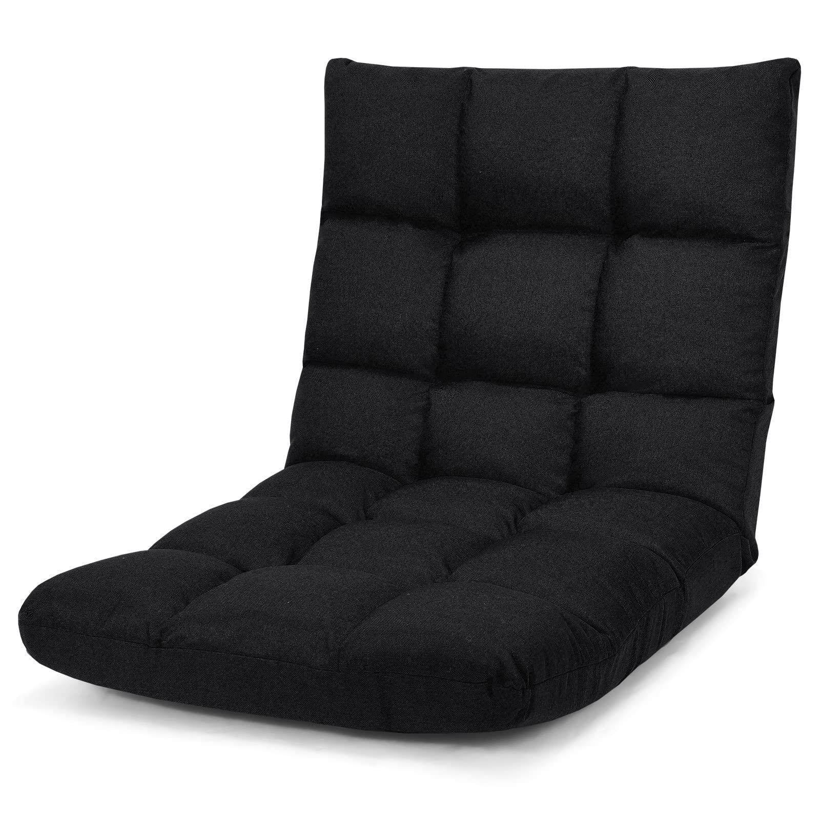 KOMFOTT Folding Gaming Floor Chair,Adjustable 14-Position Floor Sofa with Back Support