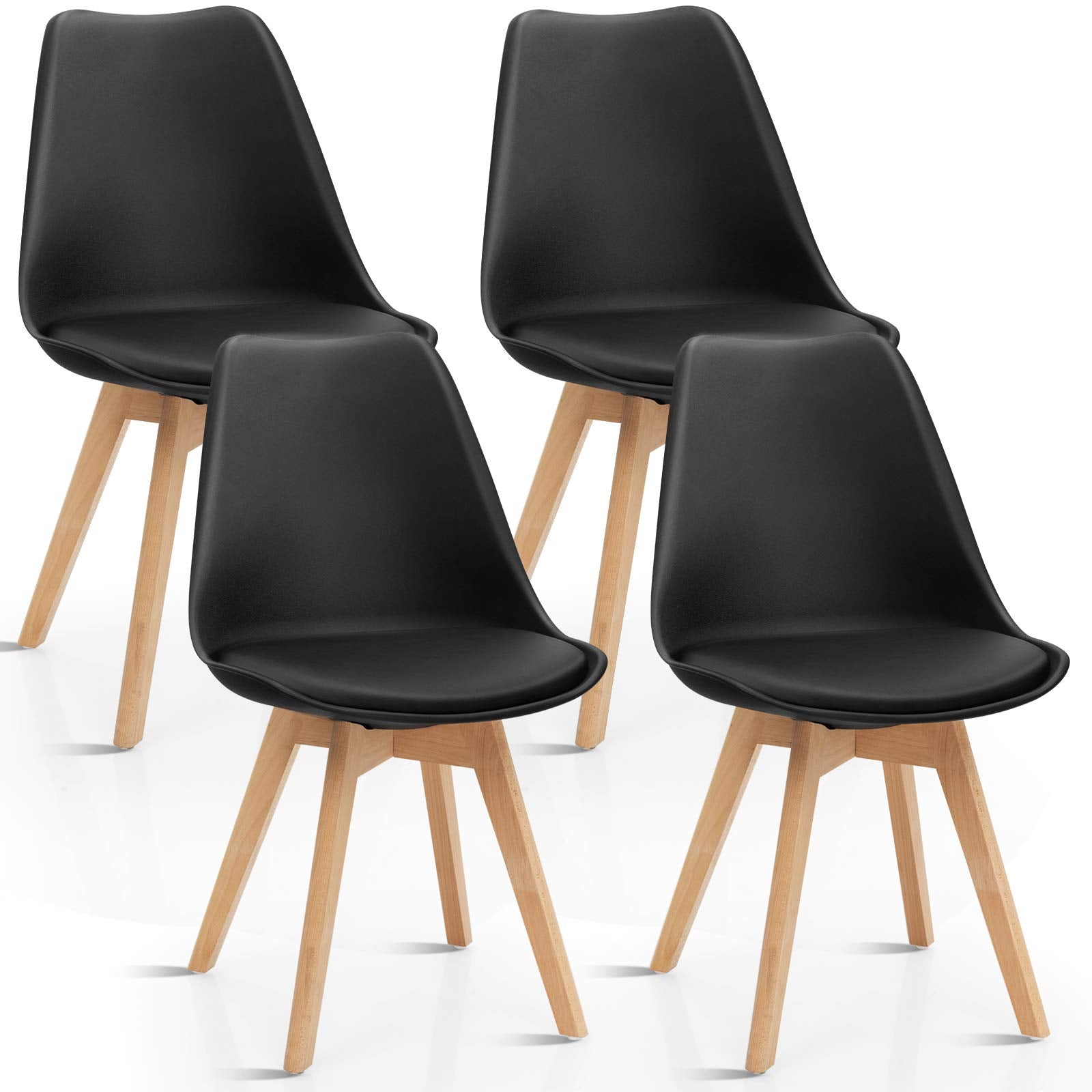 KOMFOTT Set of 4 Modern High Backrest Dining Chairs