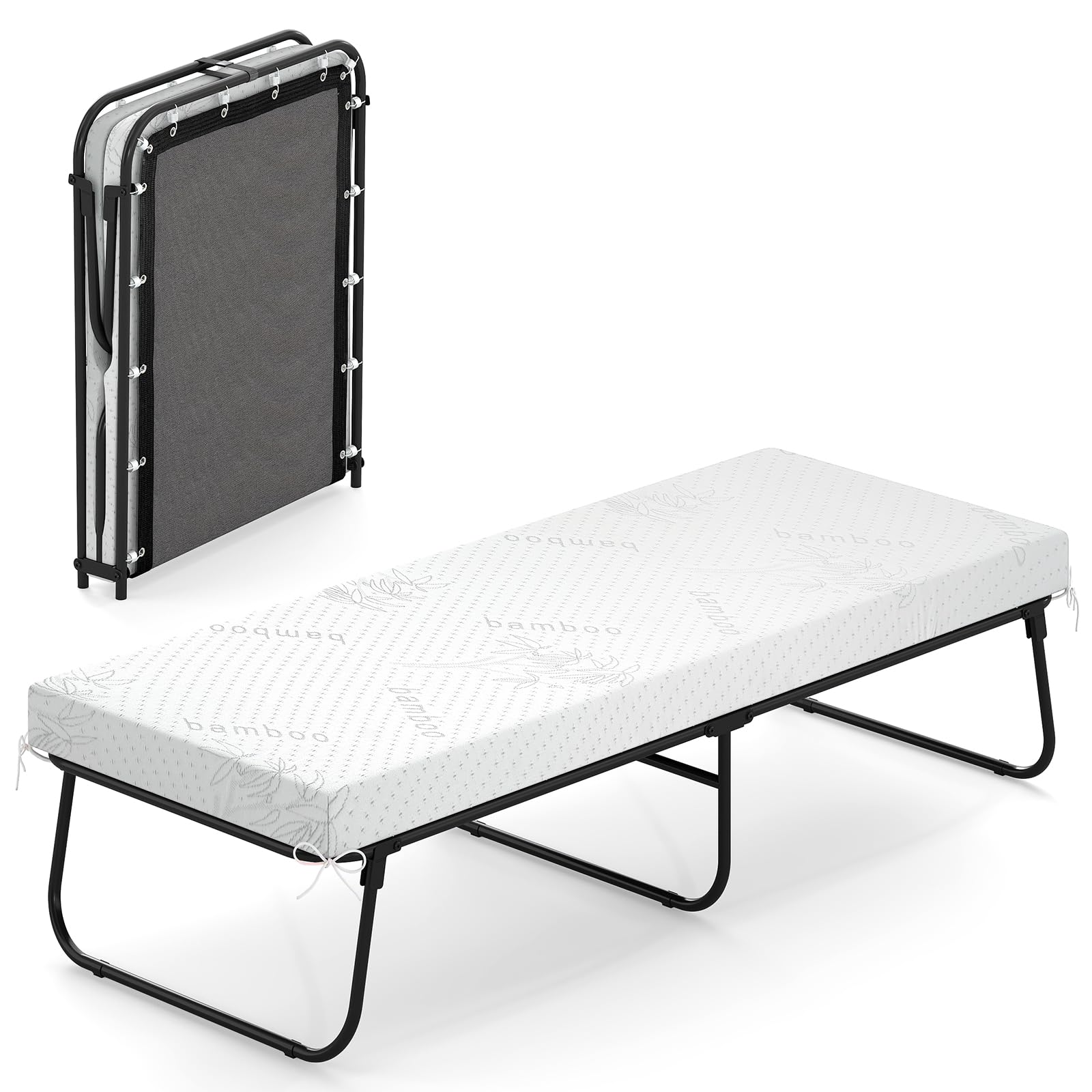 KOMFOTT Folding Bed with Mattress( 75” x 31.5” x 18.5”)