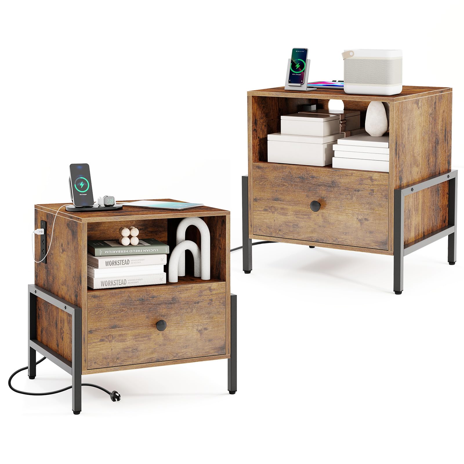 KOMFOTT Nightstand with Charging Station(1/2)