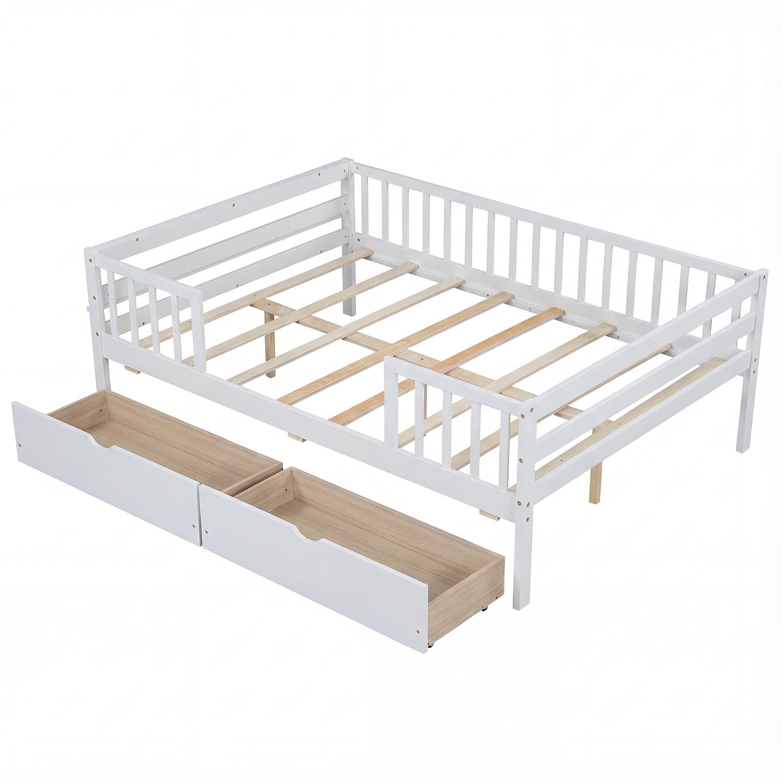 KOMFOTT Full Bed Frame with Rails (Full Without Roof)