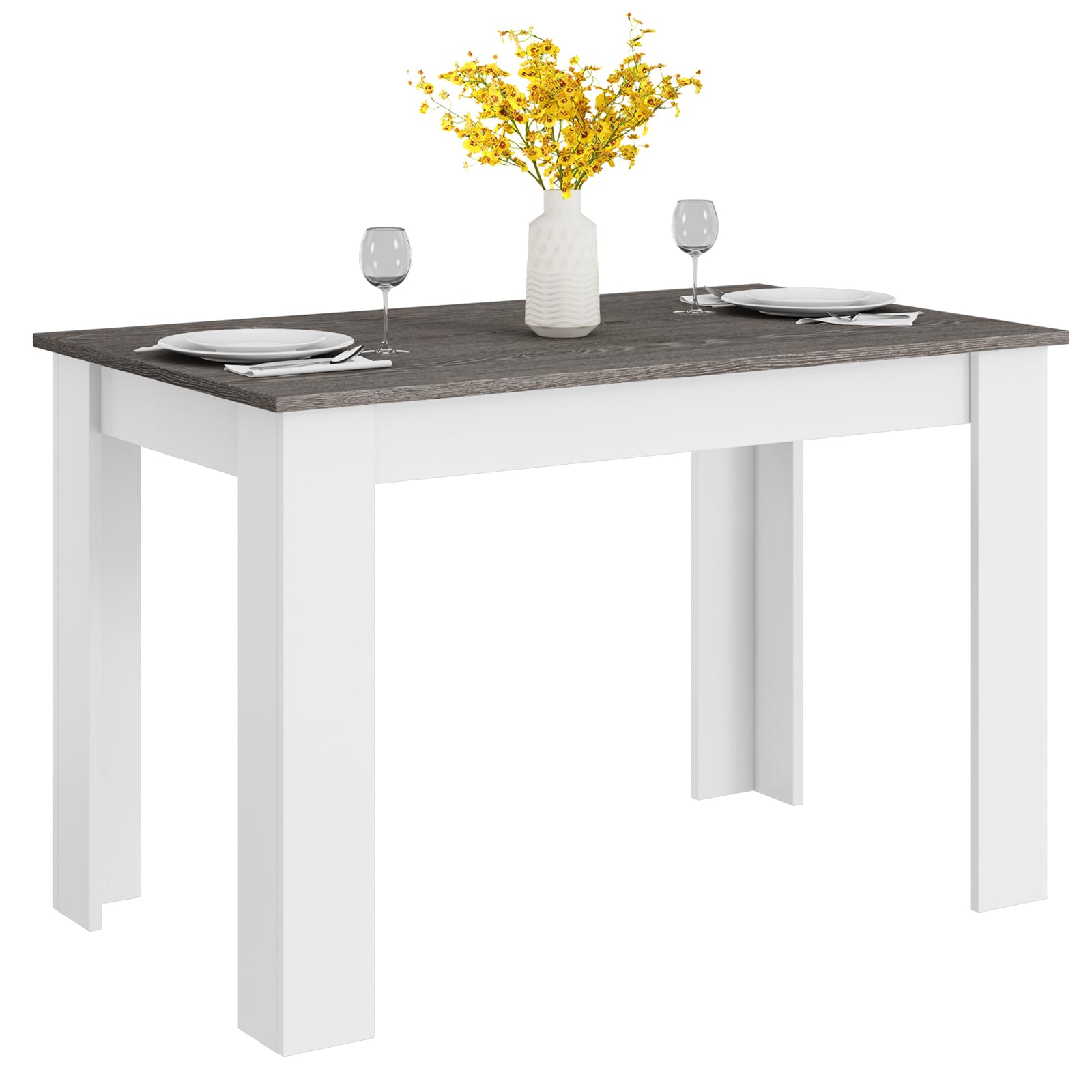 KOMFOTT Wooden Dining Table, Modern Kitchen Table for 4, 47" L x 28" W x 30" H
