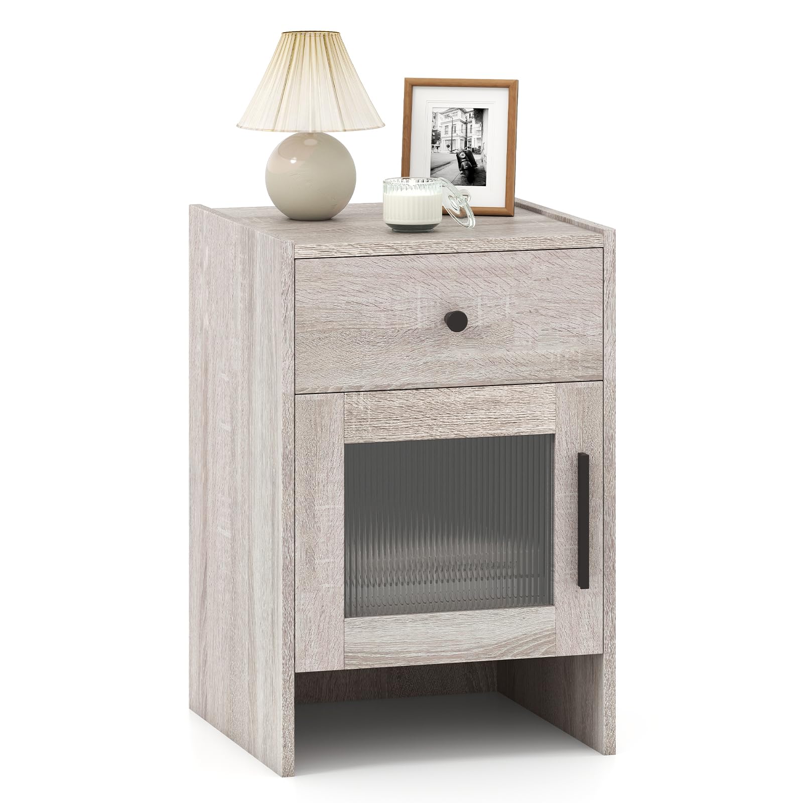 KOMFOTT Nightstand with Drawer & Cabinet(1/2)