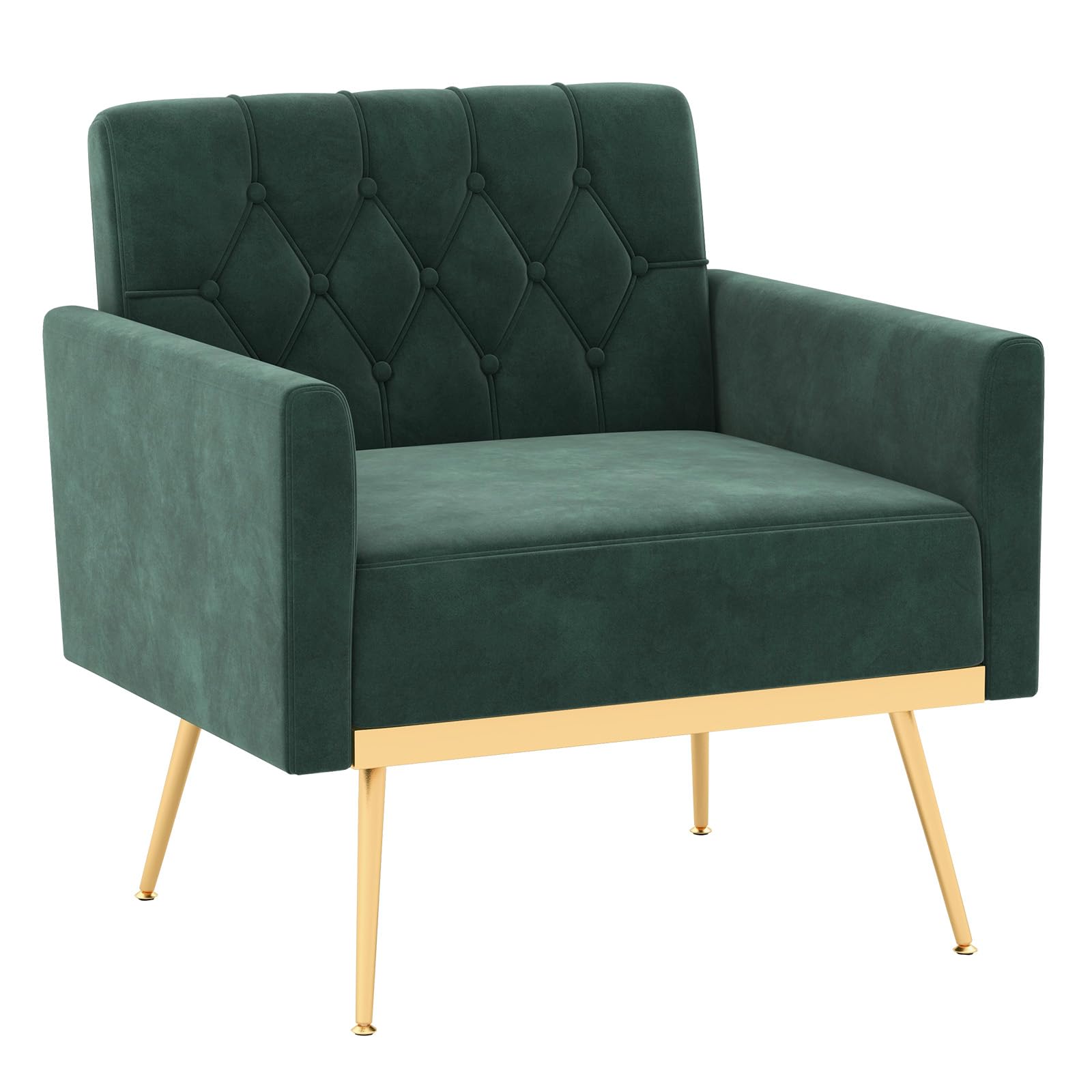 KOMFOTT Velvet Accent Chairs Set of 1/2 Modern Tufted Arm Chair