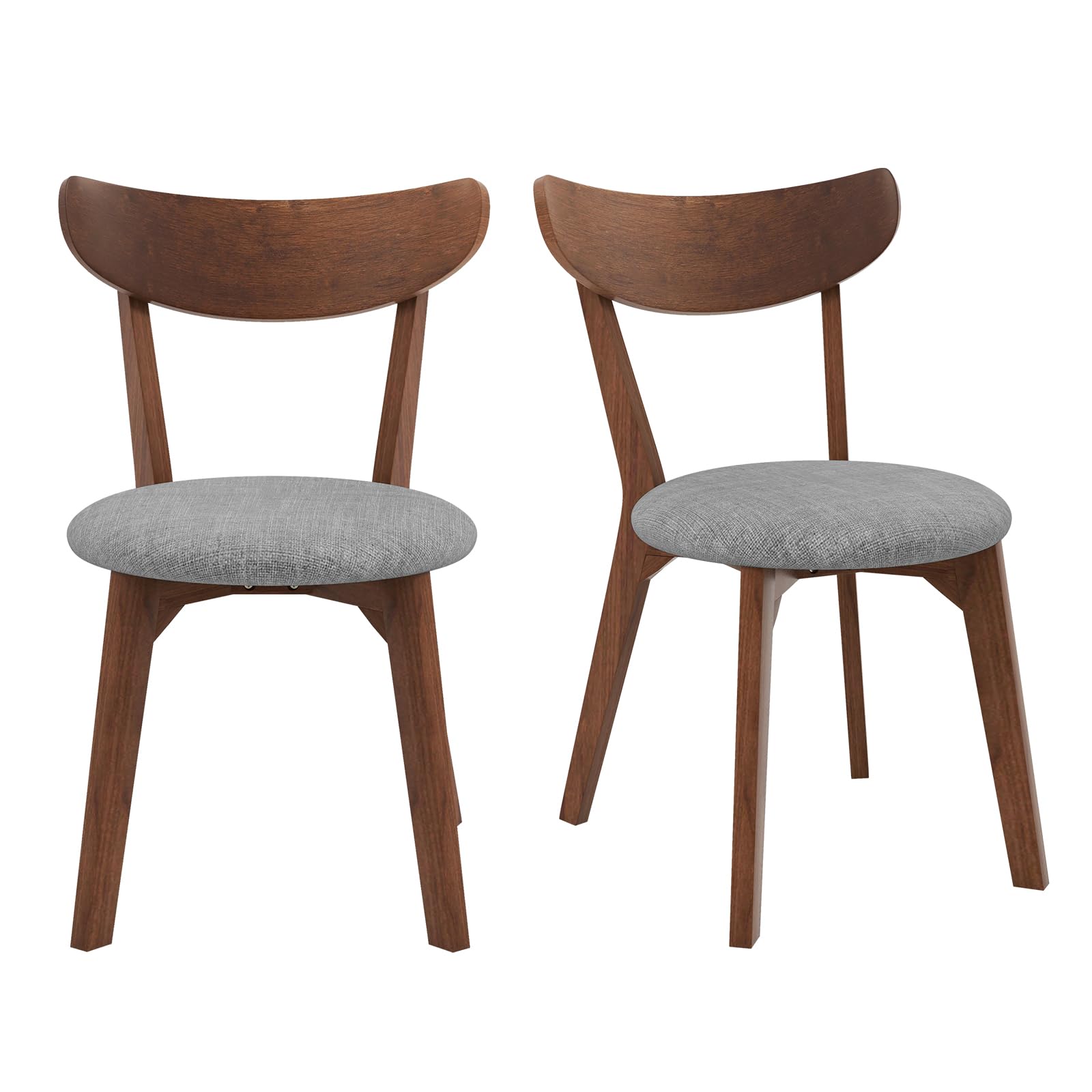 KOMFOTT Mid-Century Modern Kitchen & Dining Chairs Set of 2/4 with Curved Back and Cushioned Seat