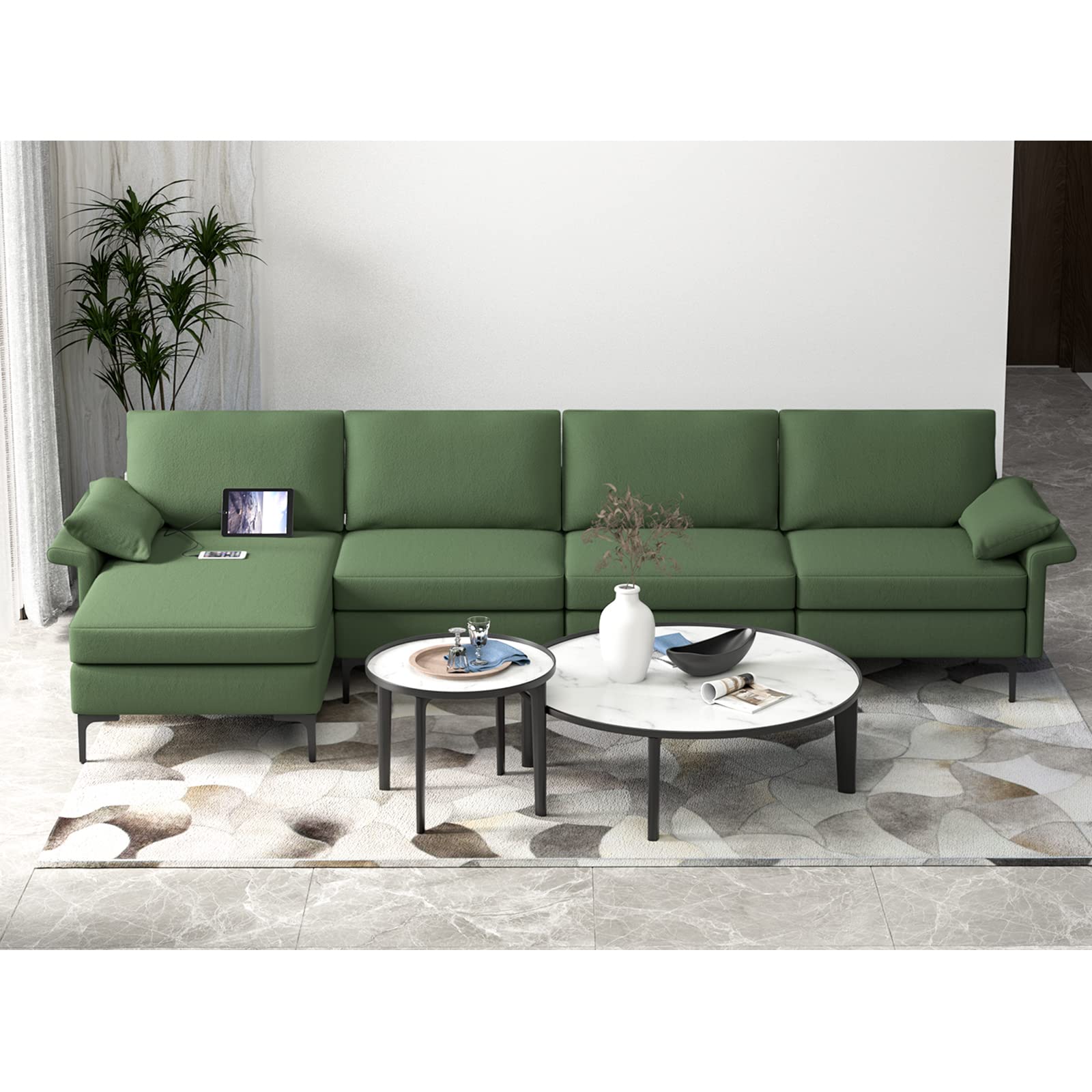 KOMFOTT 130.5 Inch Extra Large Convertible Sectional Sofa