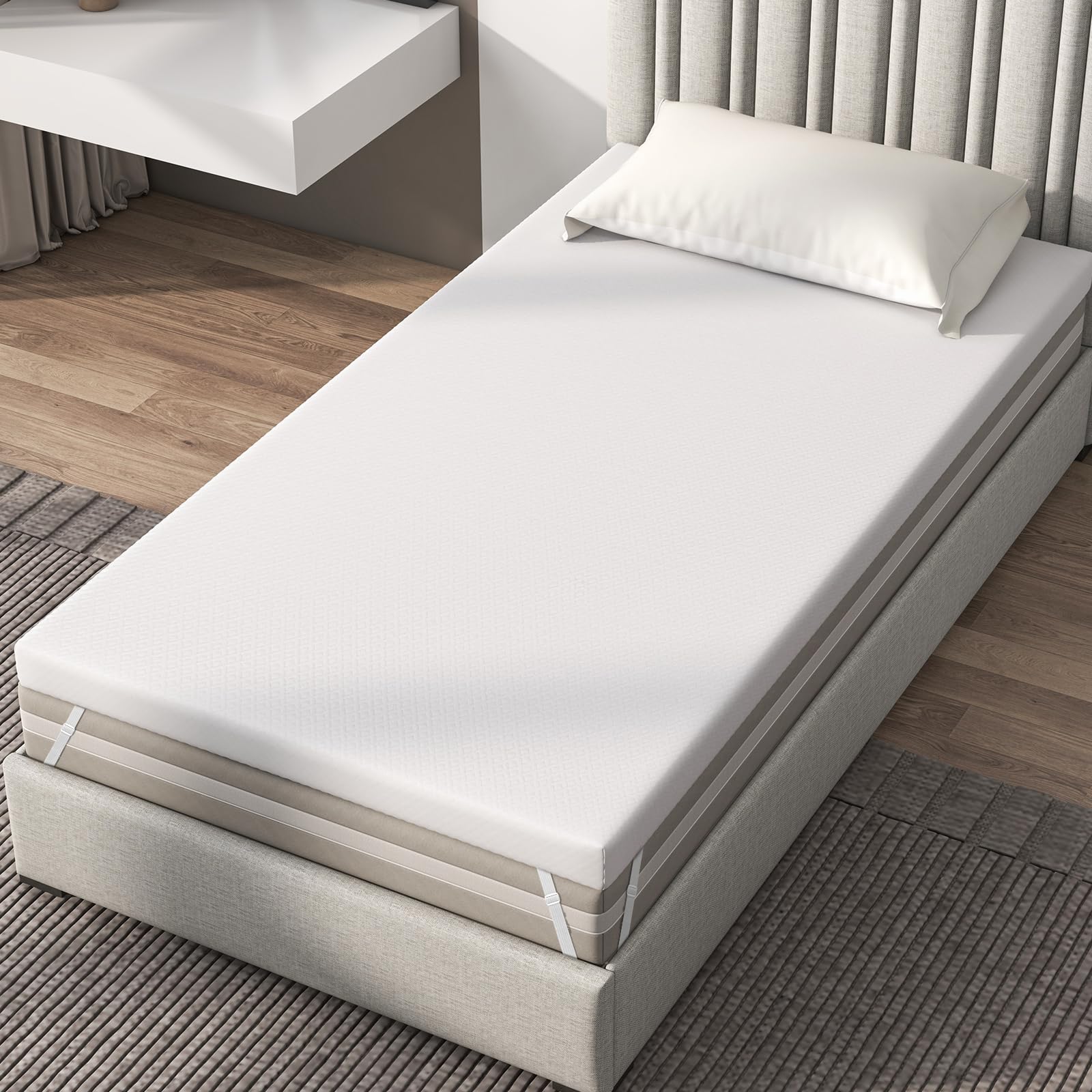 KOMFOTT Cooling Gel-Infused Memory Foam Mattress Topper
