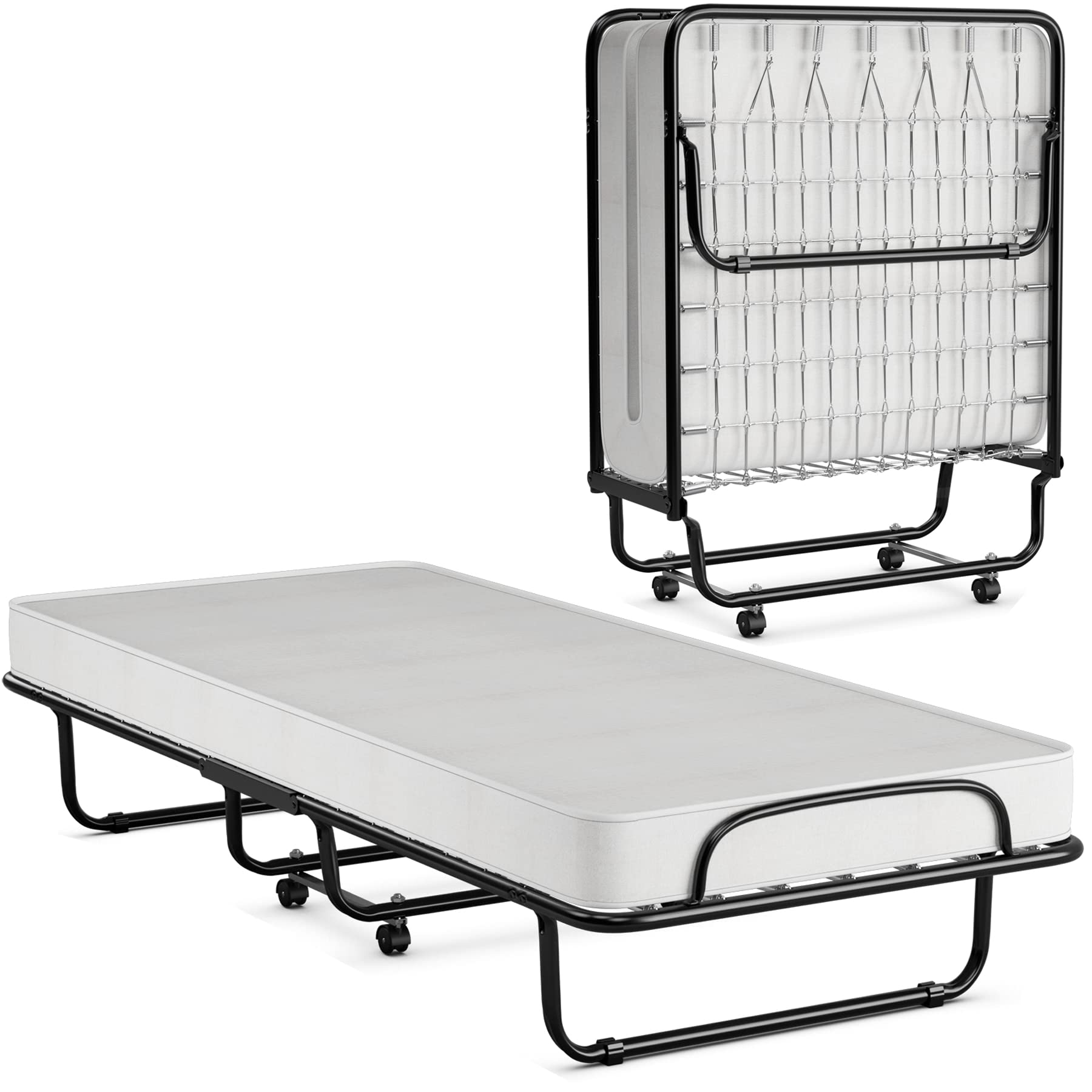 KOMFOTT Rollaway Folding Bed with 4 Inch Mattress