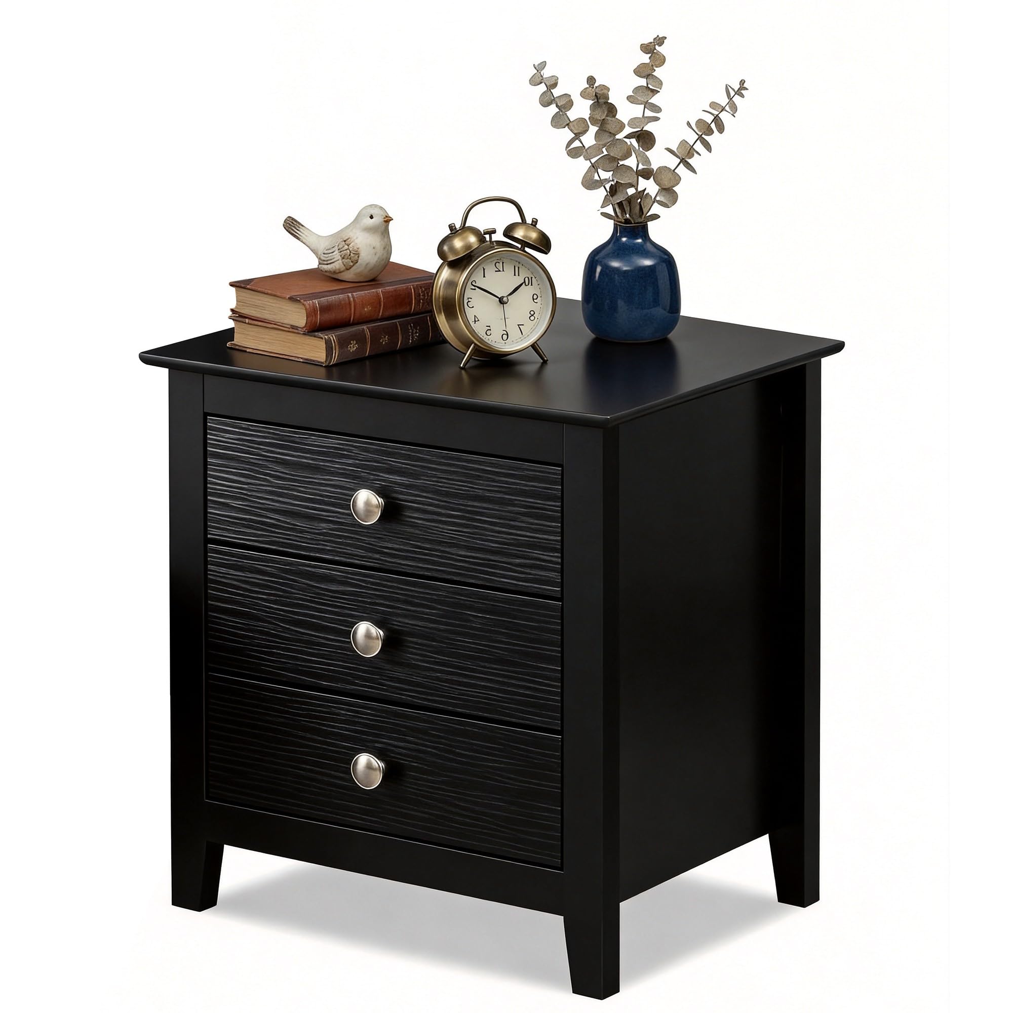 KOMFOTT Modern Farmhouse Nightstand with 3 Drawers(1/2)
