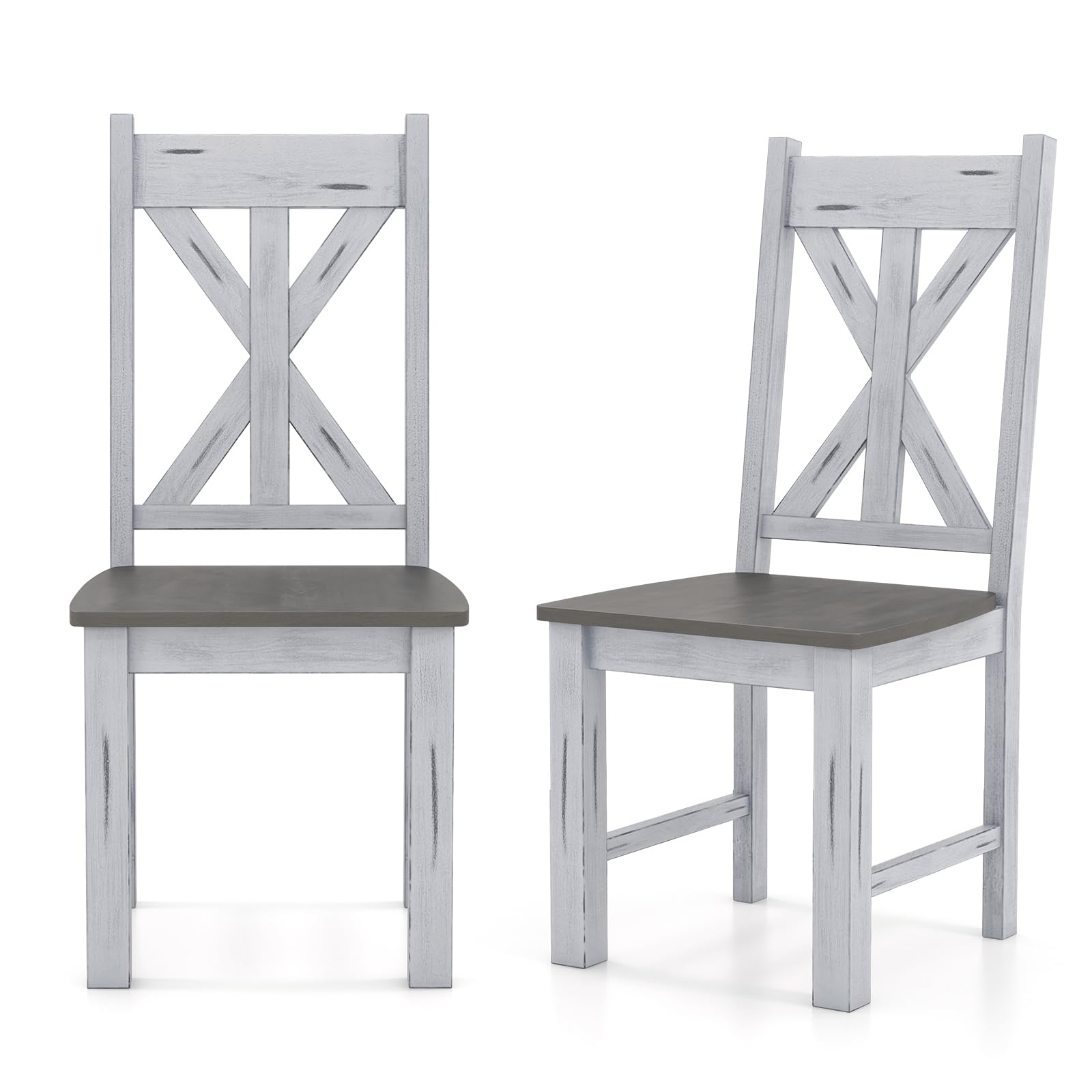KOMFOTT Retro Wooden Dining Chairs Set of 2/4