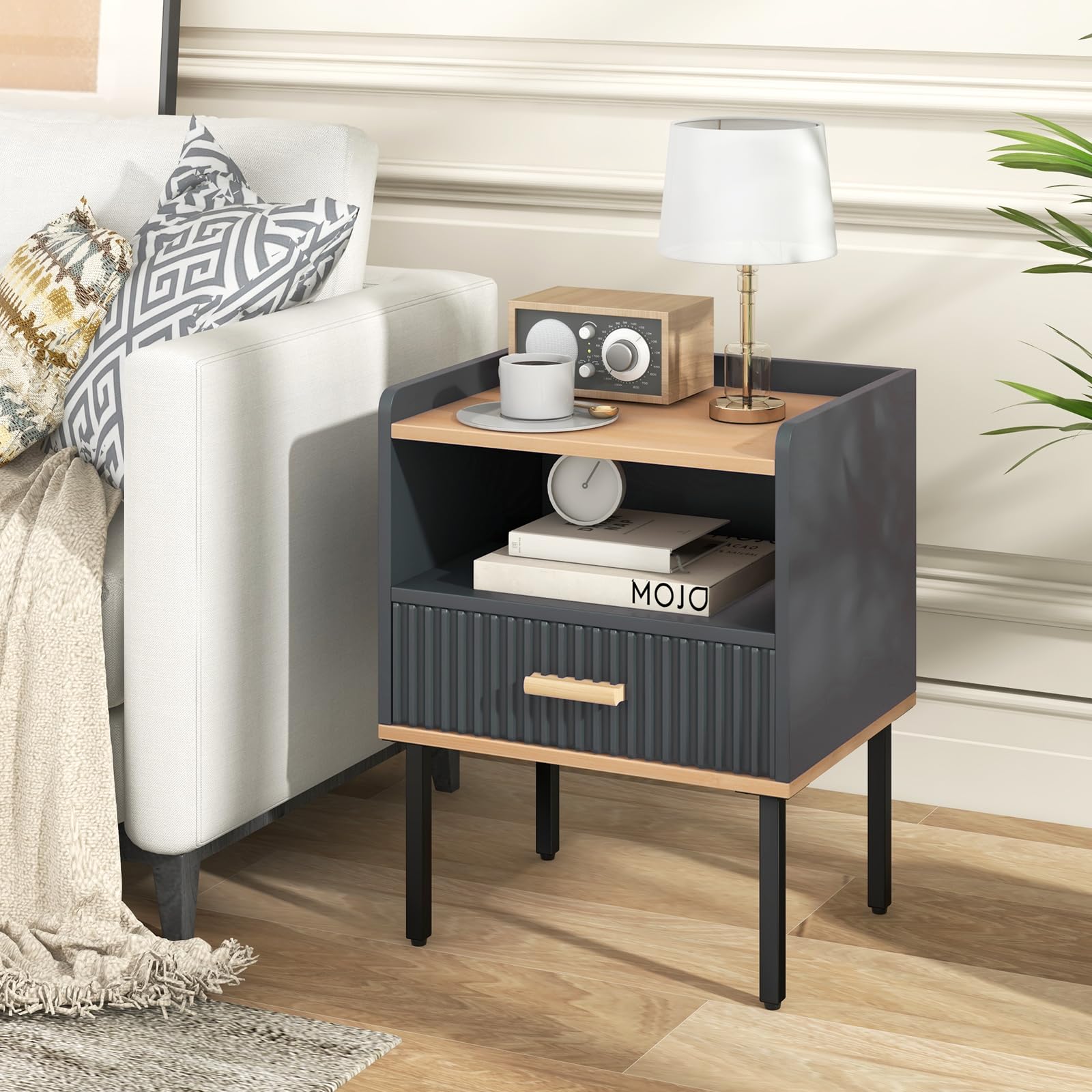 KOMFOTT Modern Nightstand with Drawer
