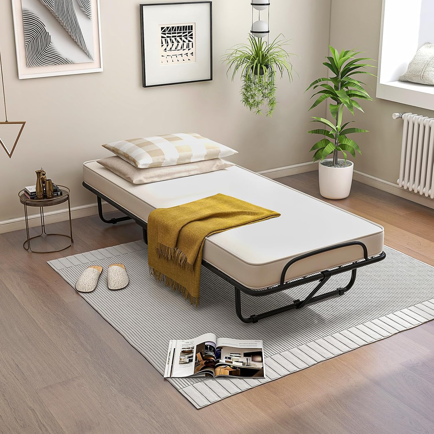 KOMFOTT Rollaway Folding Bed with 4 Inch Mattress