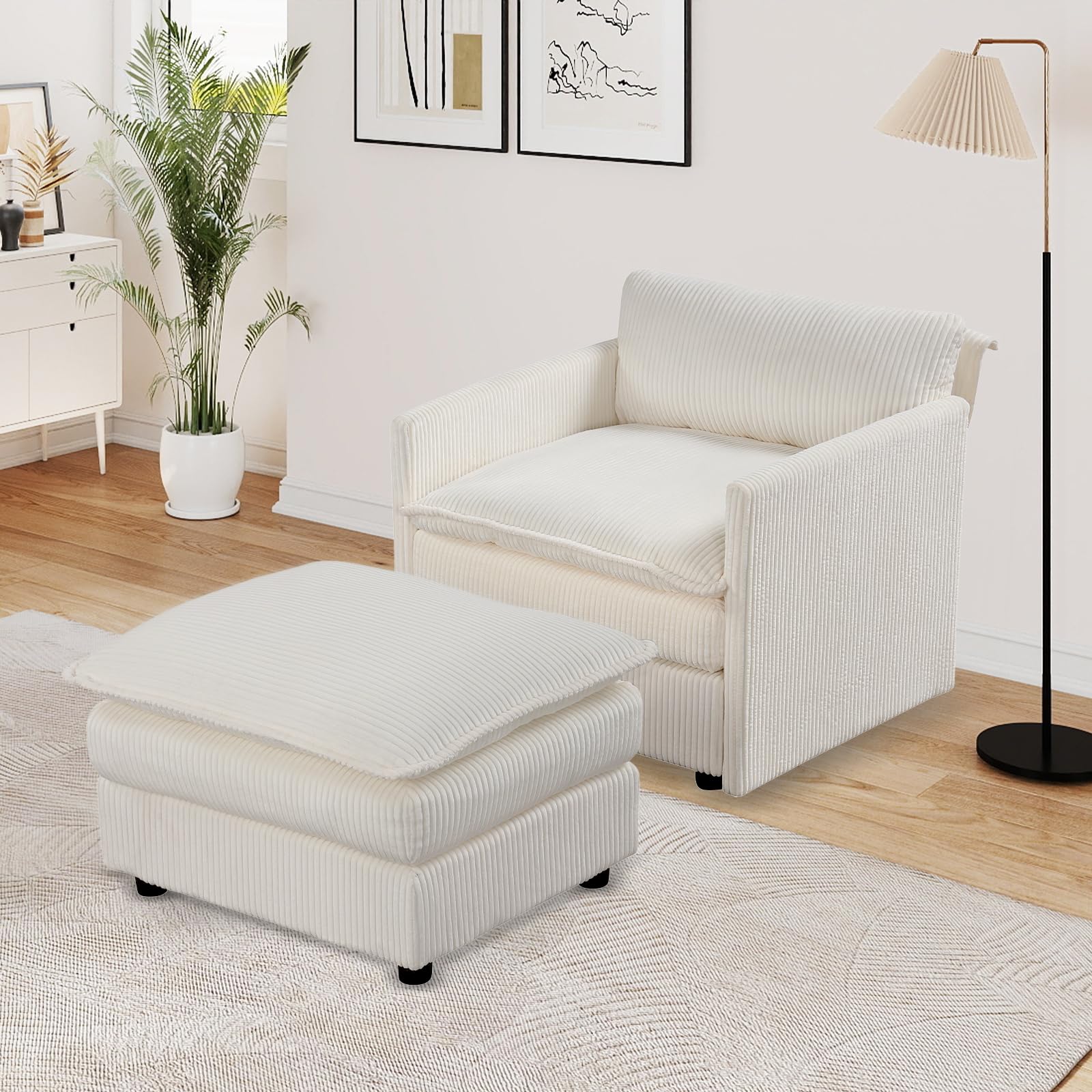 KOMFOTT Oversized Accent Chair with Ottoman