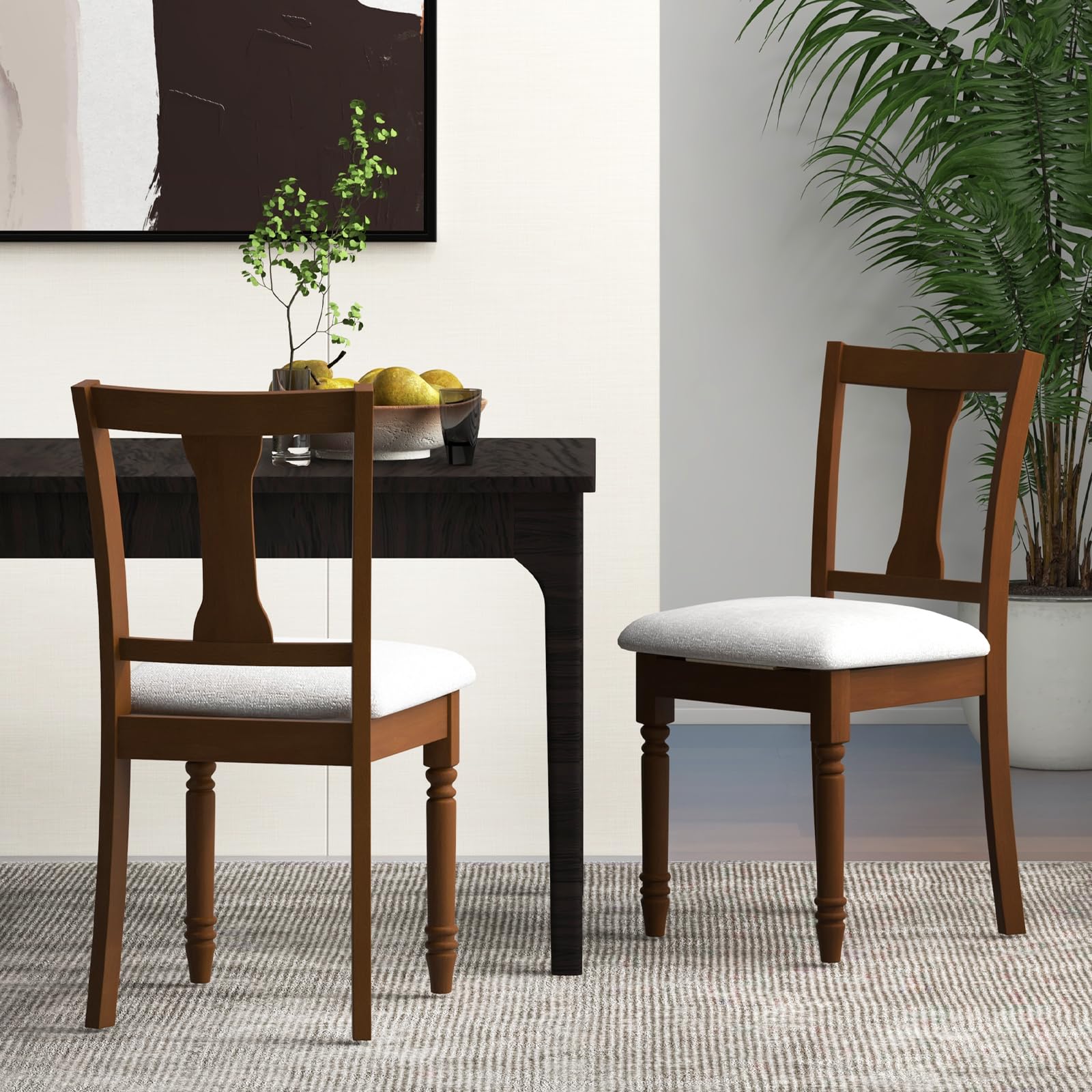KOMFOTT Wood Dining Chairs Set of 2/4 with Flip-up Storage Seat