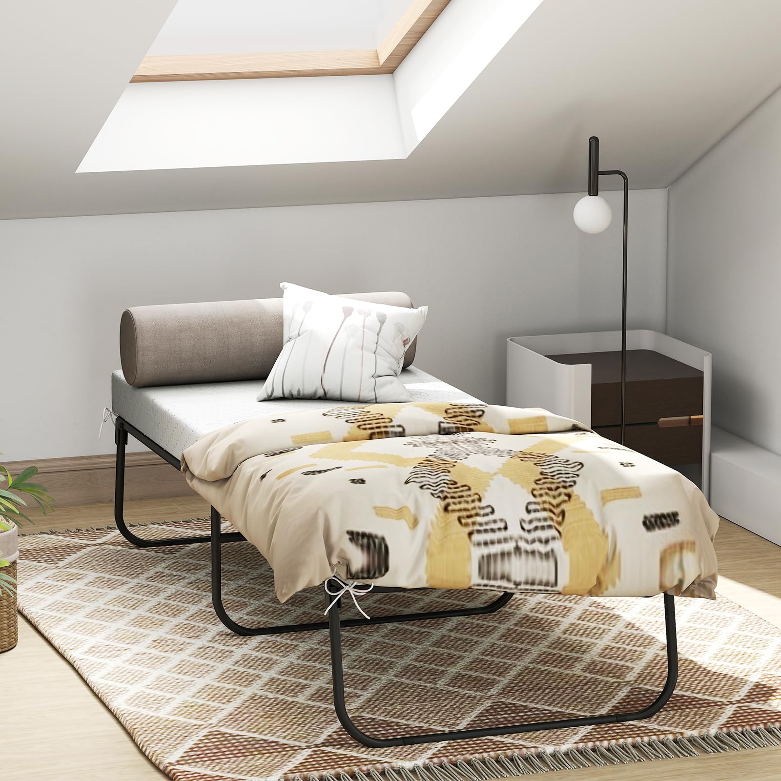 KOMFOTT Folding Bed with Mattress( 75” x 31.5” x 18.5”)