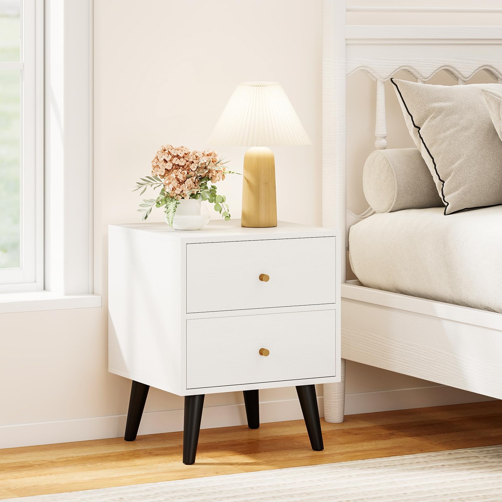 KOMFOTT Nightstand Set of 1/2 Mid Century Modern Bedside Table