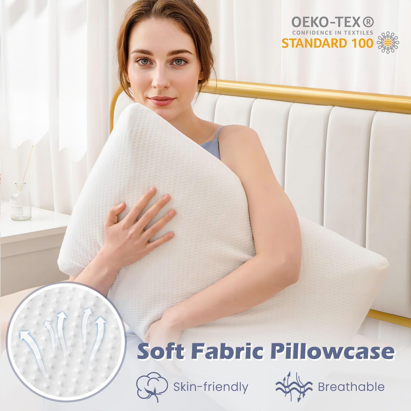 KOMFOTT Charcoal Memory Foam Pillows Set of 2(Charcoal Memory Foam)