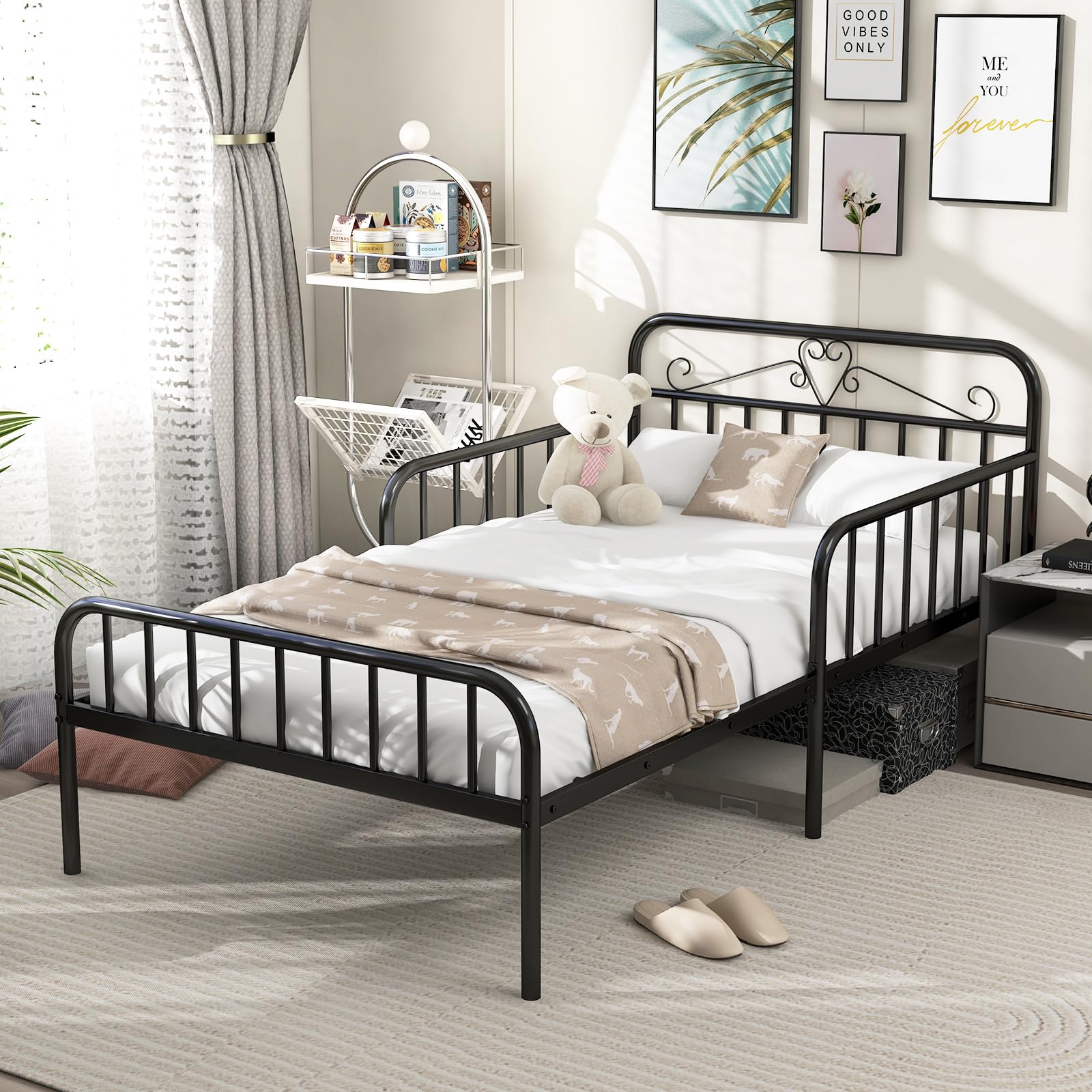 KOMFOTT Twin Bed Frame with Rails