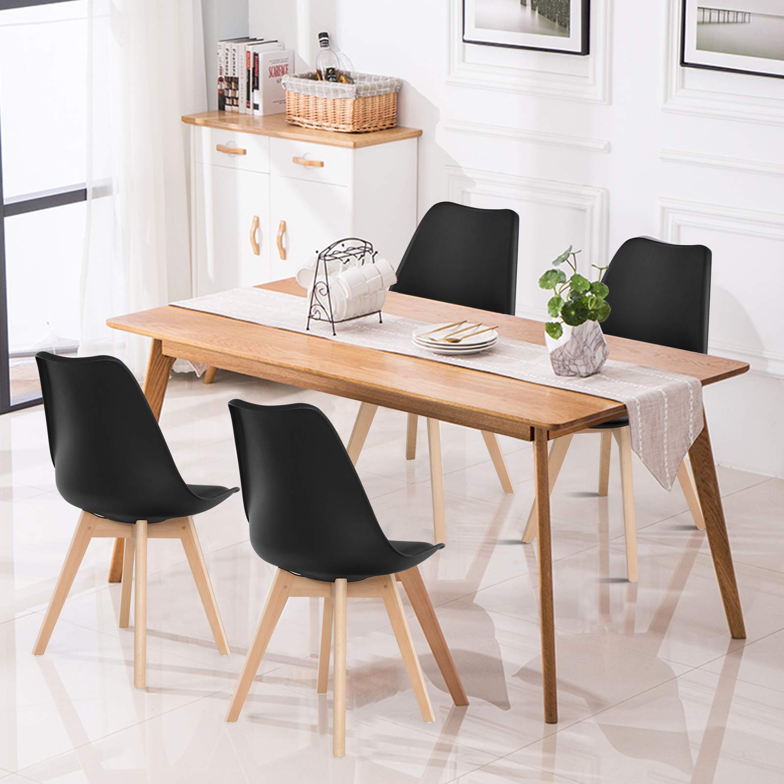 KOMFOTT Set of 4 Modern High Backrest Dining Chairs