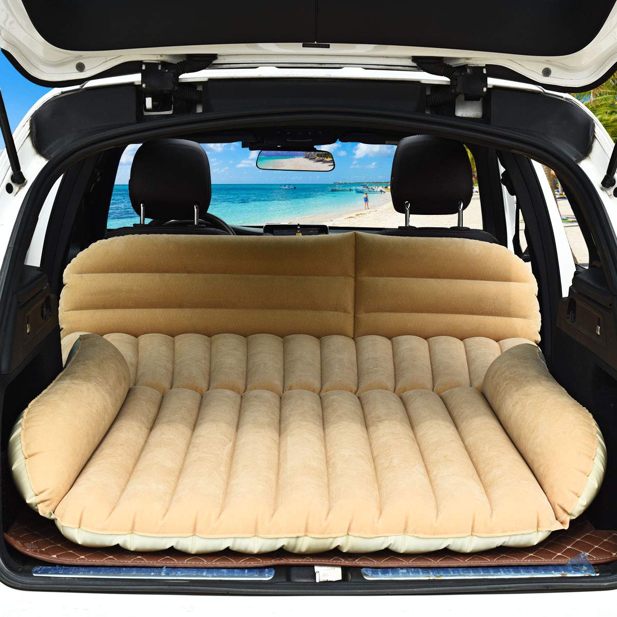 KOMFOTT Car Air Mattress Back Seat Inflatable Blow Up Folding Camping Traveling Bed