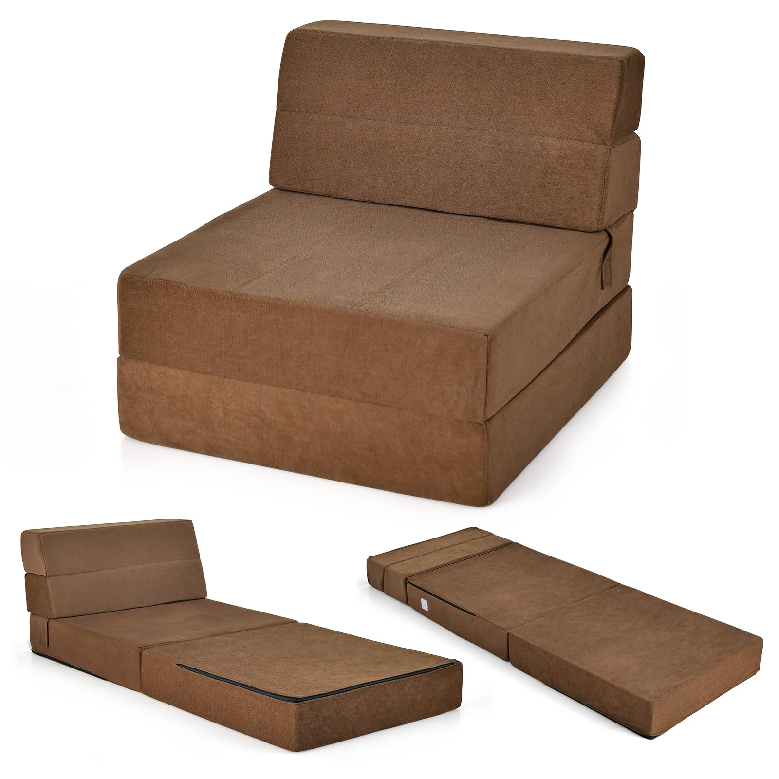 KOMFOTT Folding Floor Sofa Bed, Convertible Sleeper Chair Bed