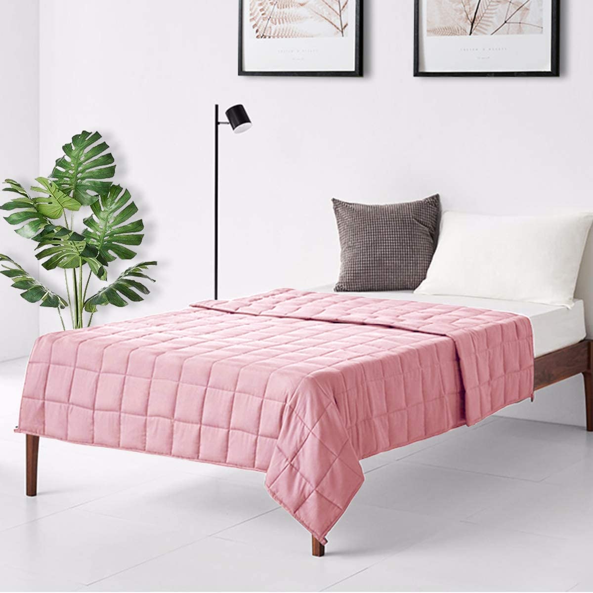 Cooling Weighted Blanket for Kids/Adults, Premium Heavy Blankets for Quality Sleep, Pink