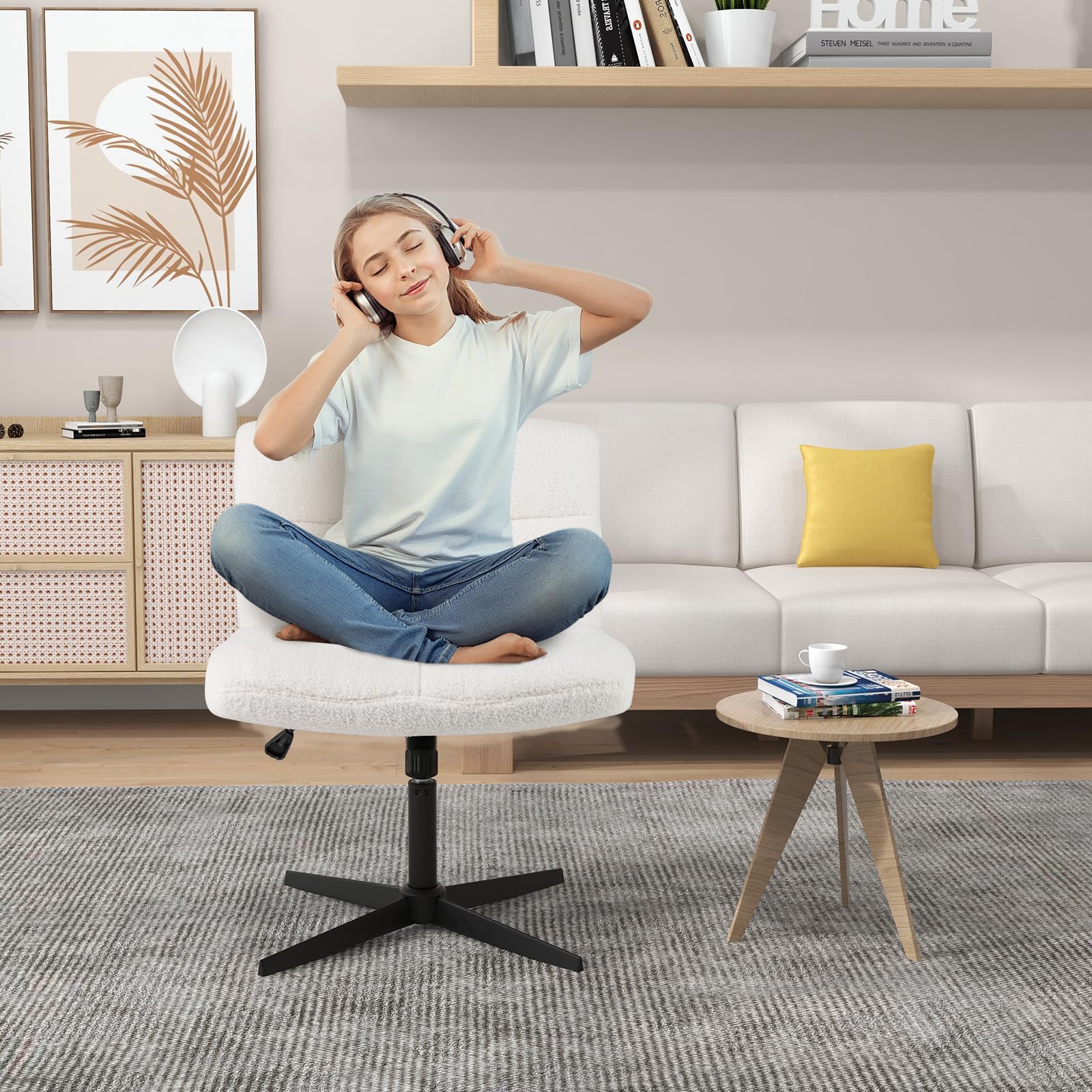 KOMFOTT Criss Cross Chair, Height Adjustable Computer Swivel Office Chair