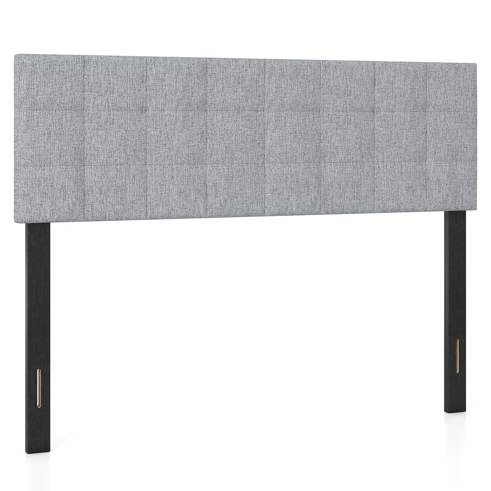 KOMFOTT Linen Upholstered Headboard for Full & Queen Size Bed(Quadrate Channel Tufted)