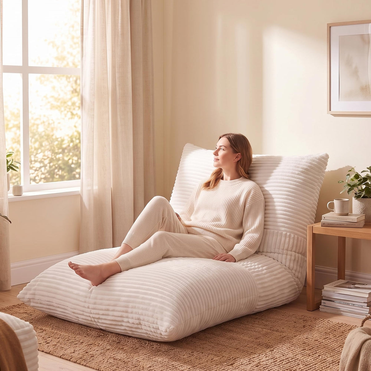 KOMFOTT 3-in-1 Bean Bag Chair Floor Sofa Bed for Adults(73" x 53")