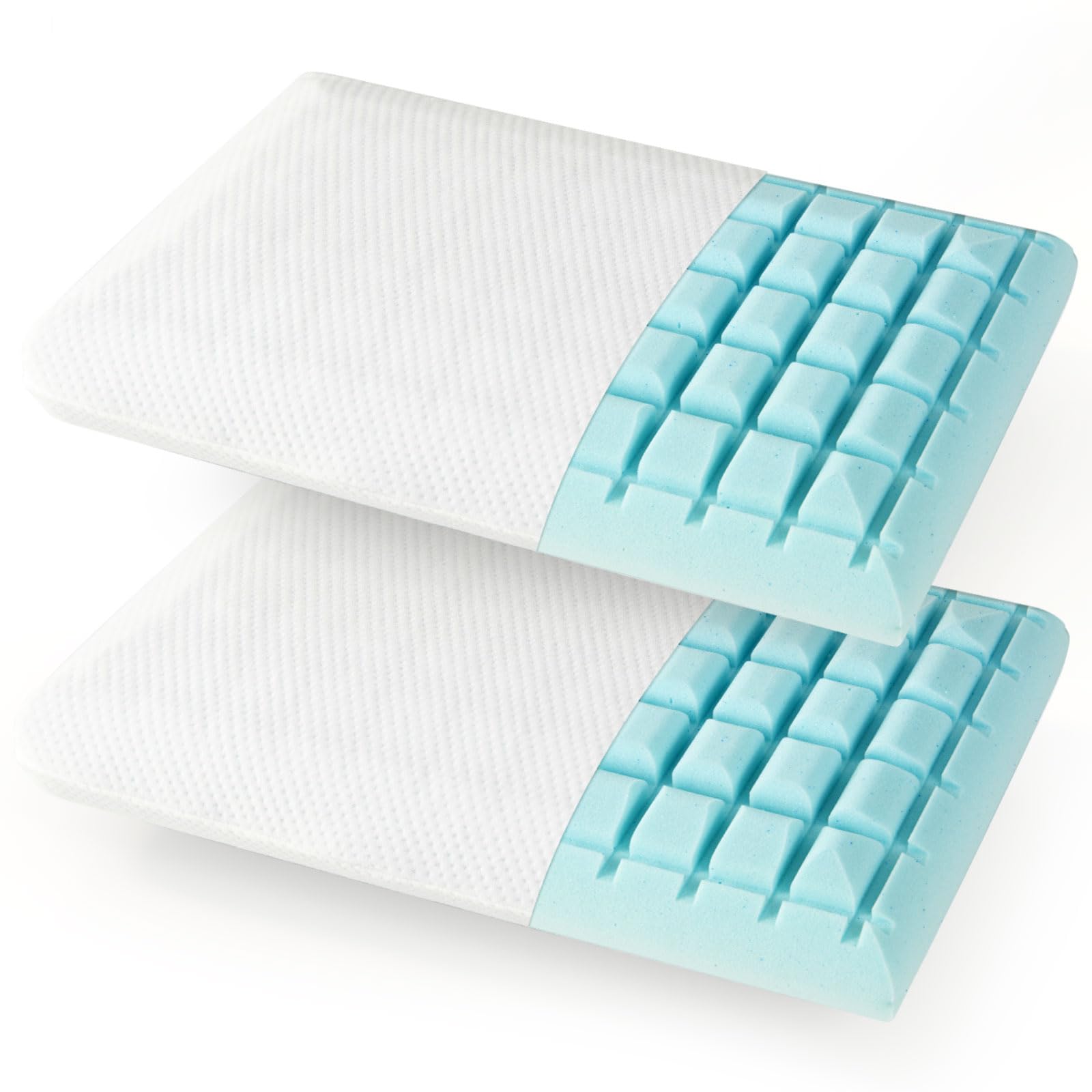 KOMFOTT Gel Memory Foam Pillows Set of 2（Gel Memory Foam）