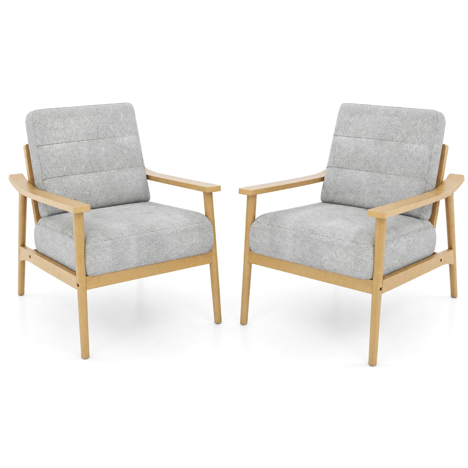 KOMFOTT Modern Accent Chair Upholstered Armchair with Padded Seat (1/2)