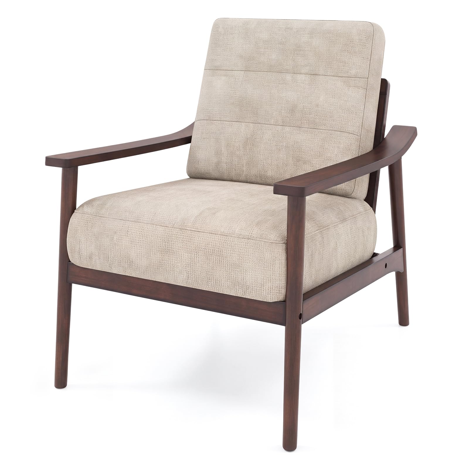 KOMFOTT Modern Accent Chair Upholstered Armchair with Padded Seat (1/2)