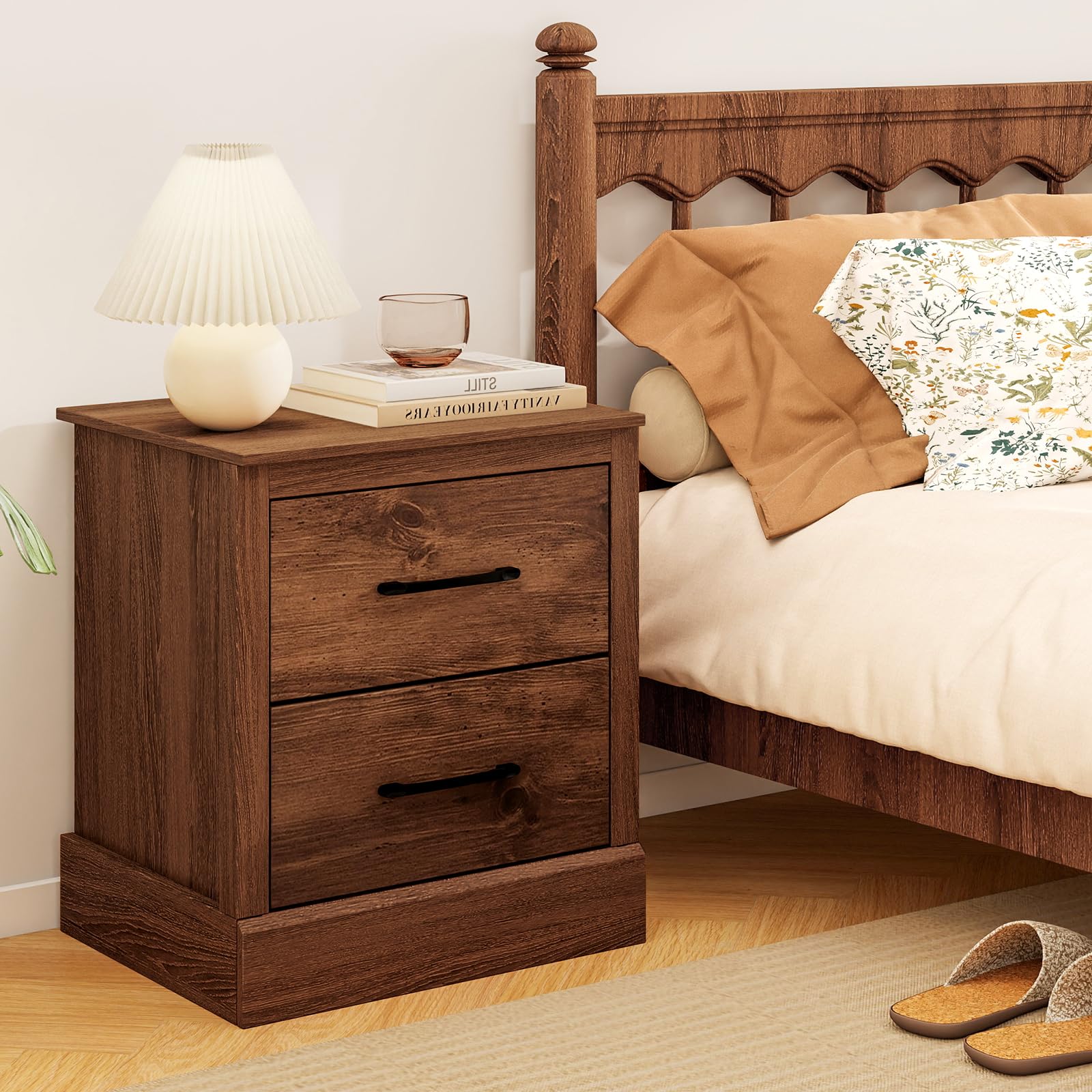 KOMFOTT Farmhouse Nightstand with Drawers(1/2)