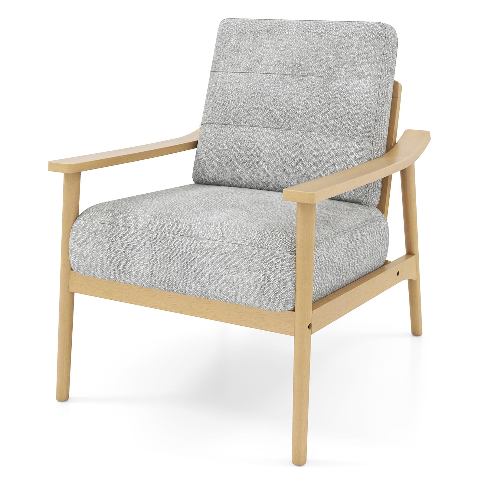 KOMFOTT Modern Accent Chair Upholstered Armchair with Padded Seat (1/2)