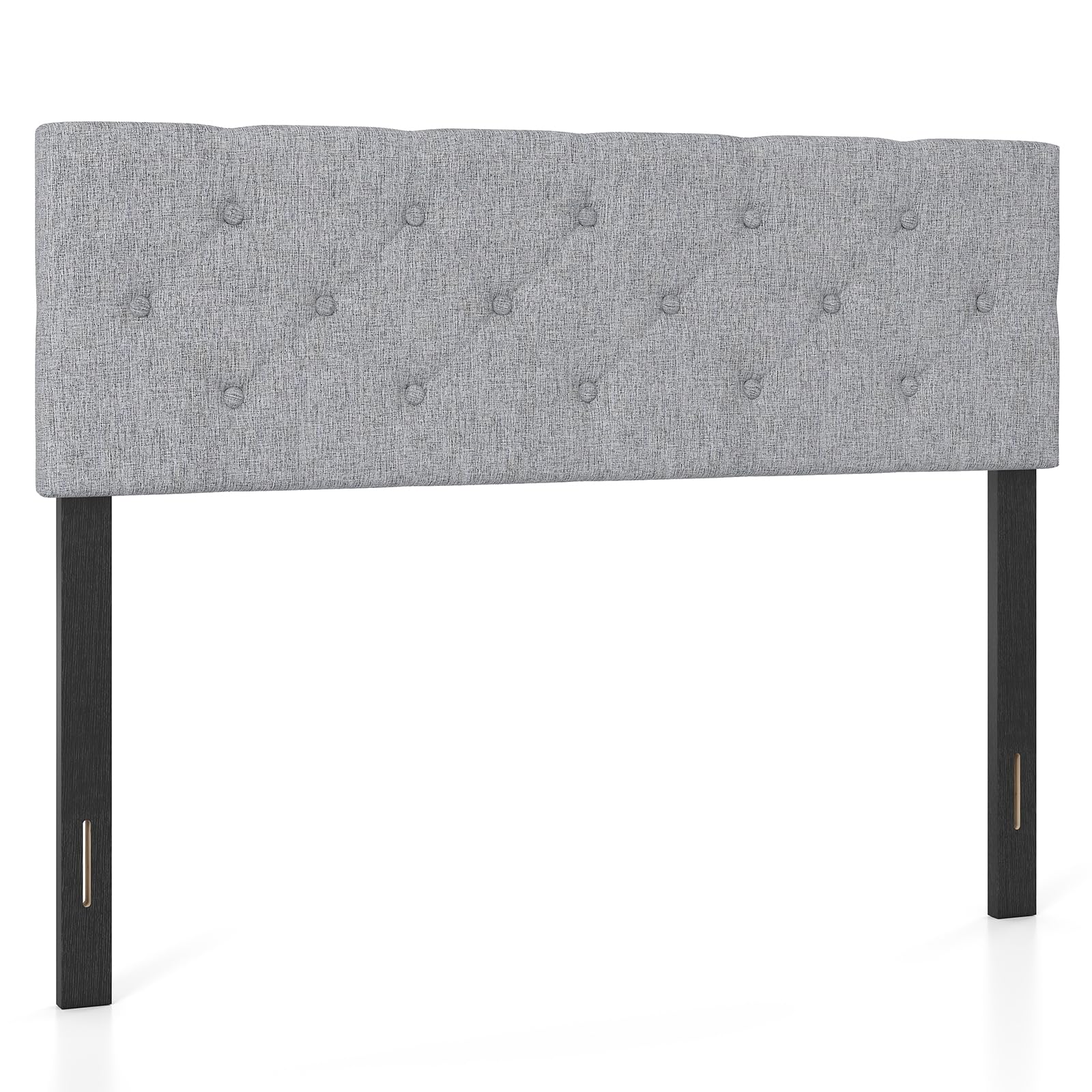 KOMFOTT Linen Upholstered Headboard for Full & Queen Size Bed Frame(Rhombic Button Tufted)