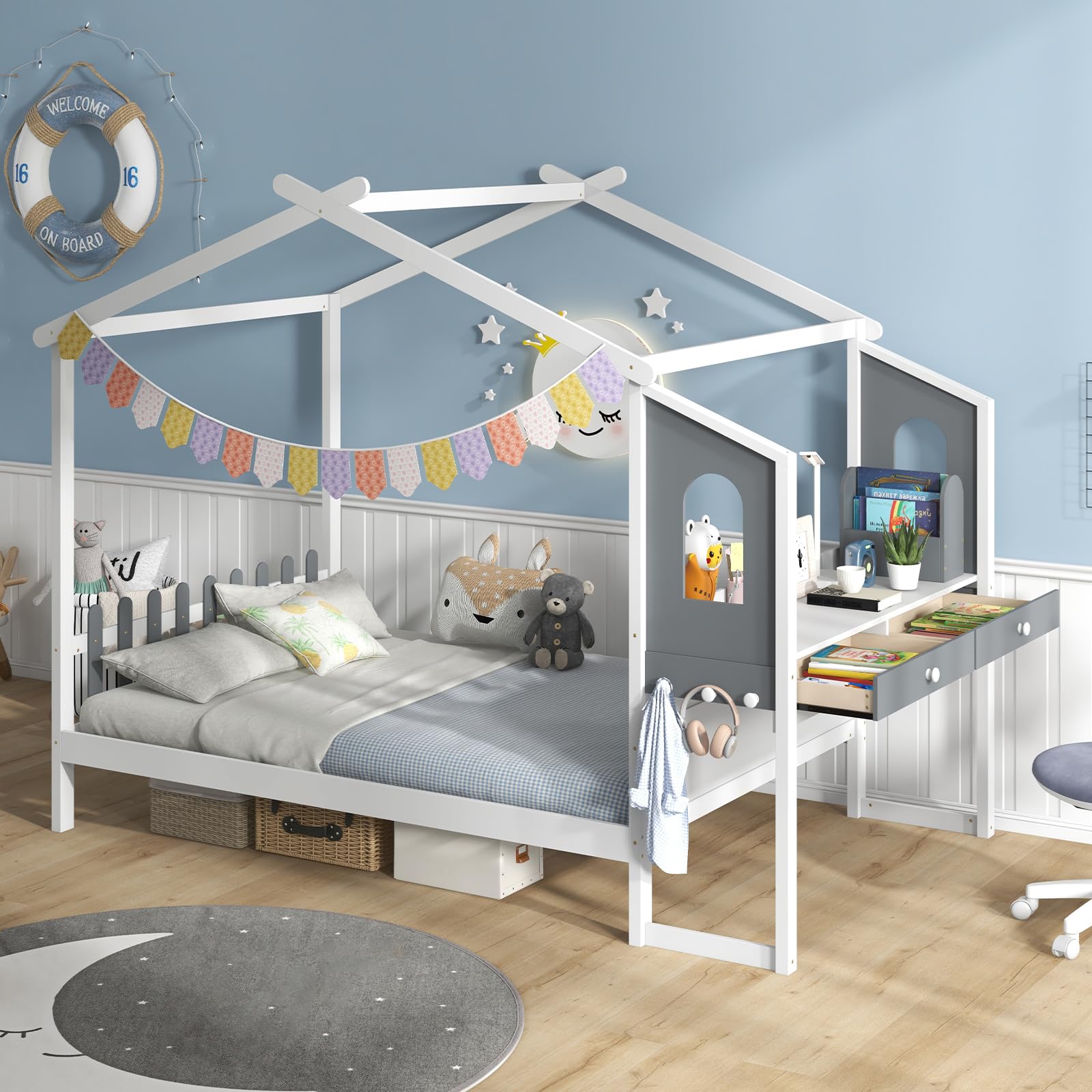KOMFOTT House Bed with Desk