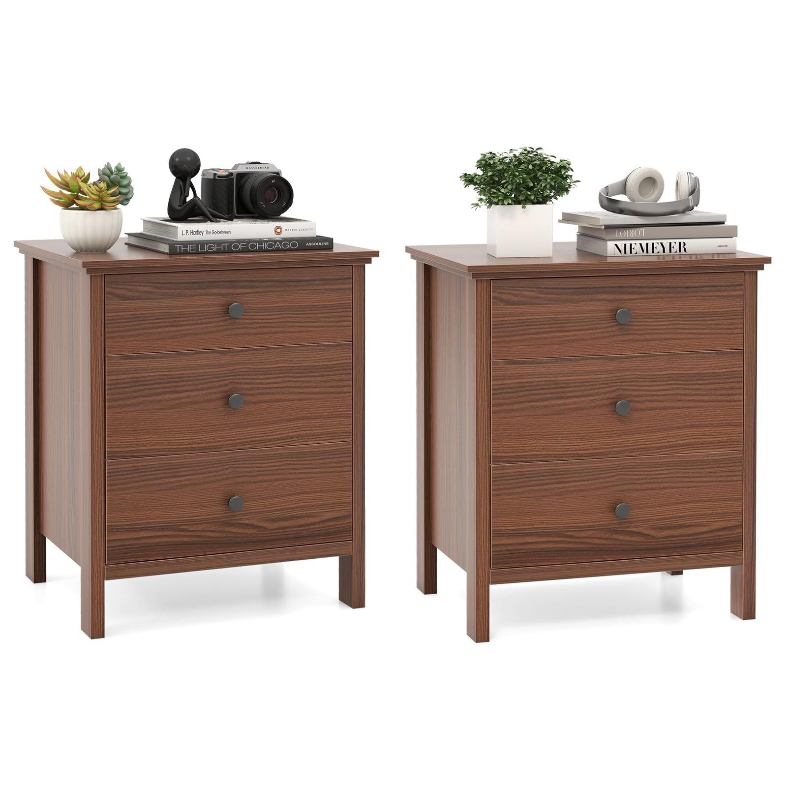 KOMFOTT 3 Drawers Nightstand Set of 1/2