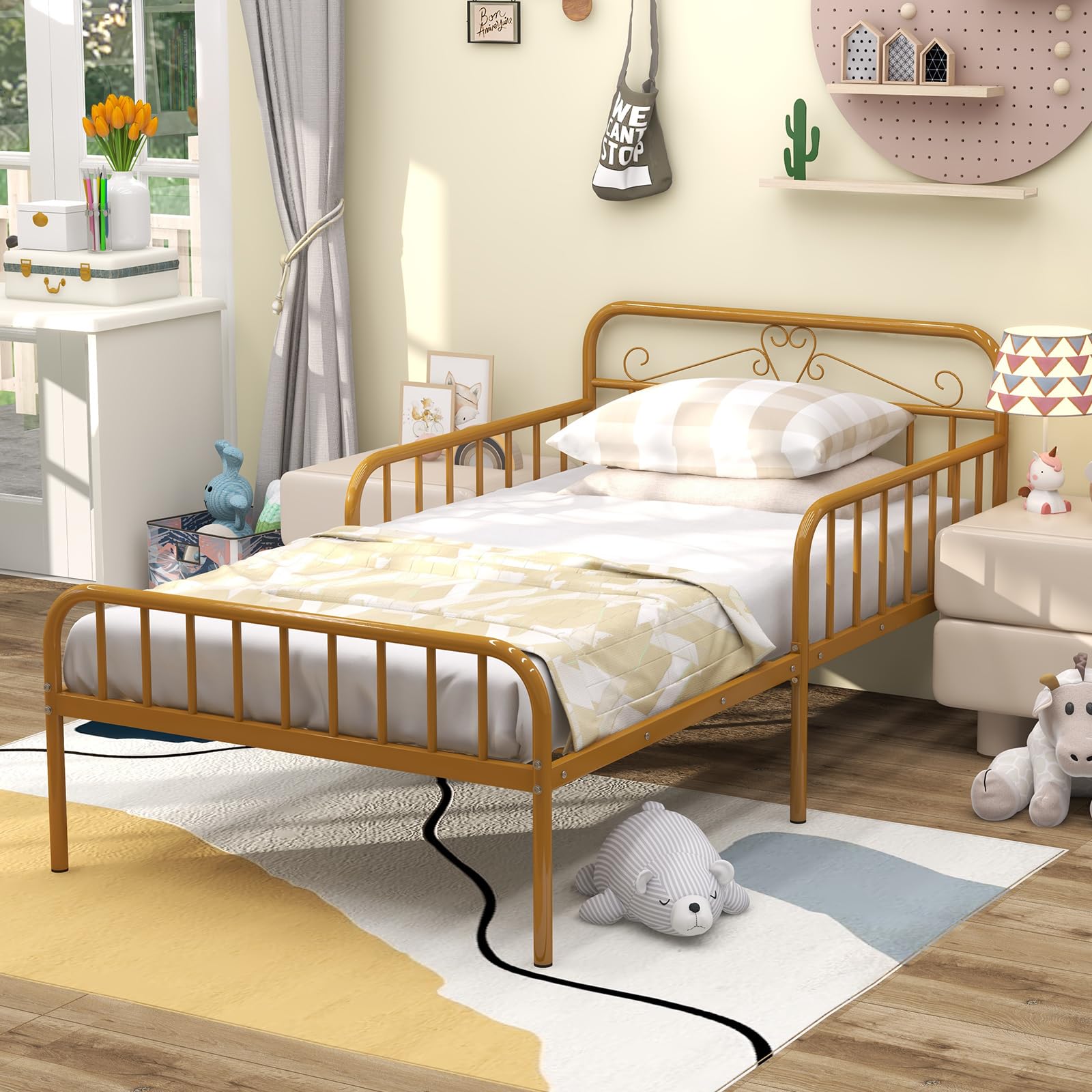 KOMFOTT Twin Bed Frame with Rails