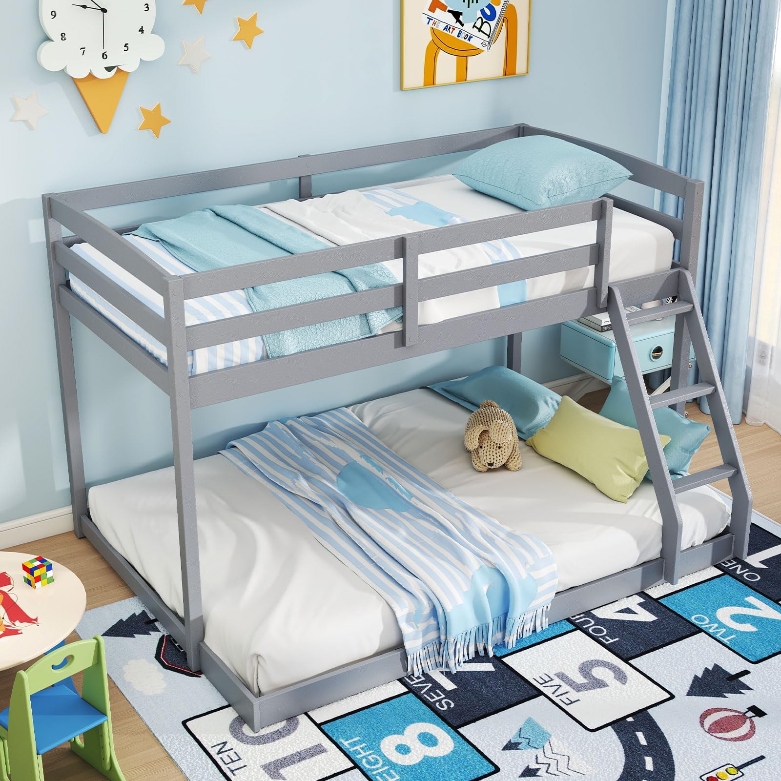 KOMFOTT Low Bunk Bed Twin Over Full