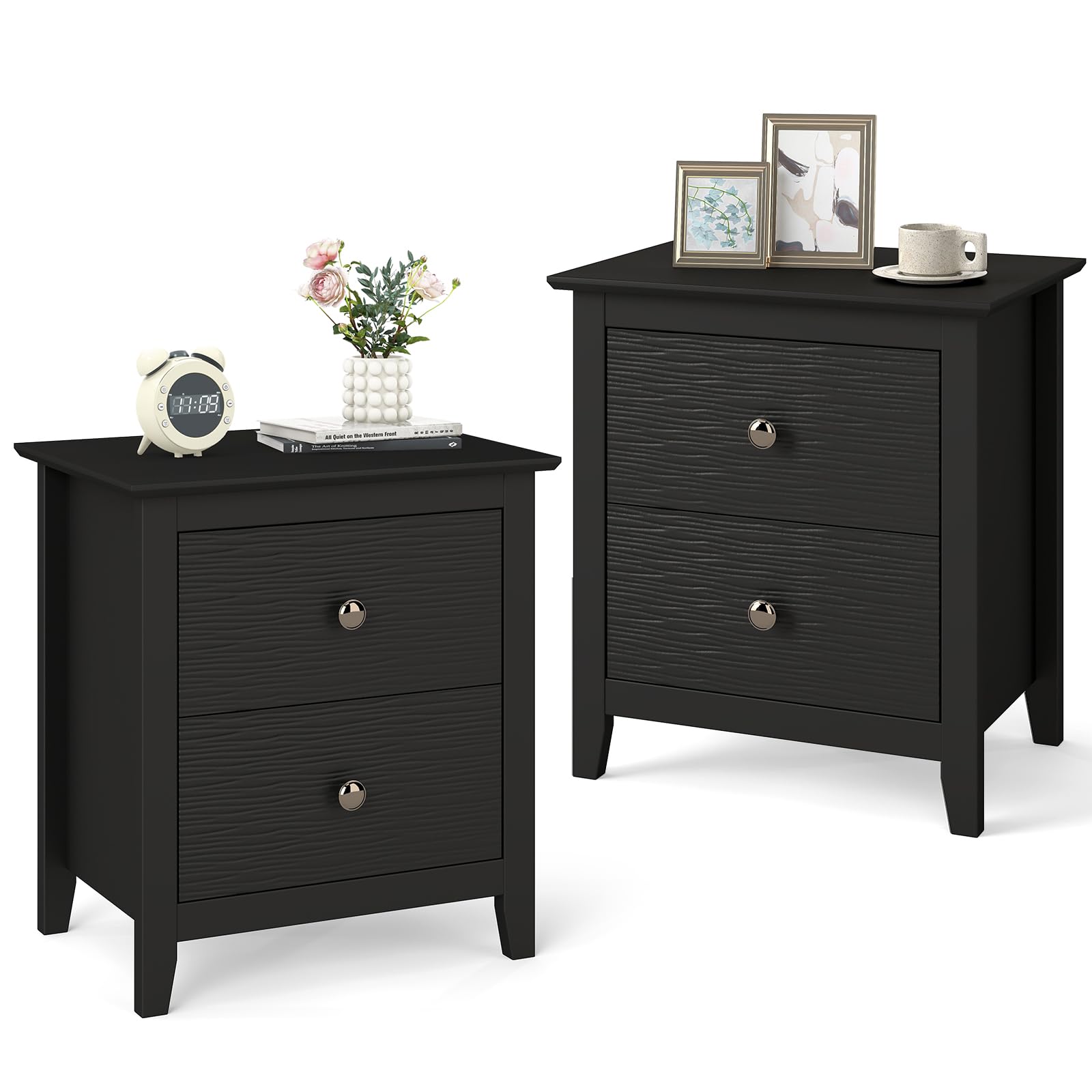 KOMFOTT 2 Drawers Nightstand Set of 1/2（20" x 14.5" x 22"）