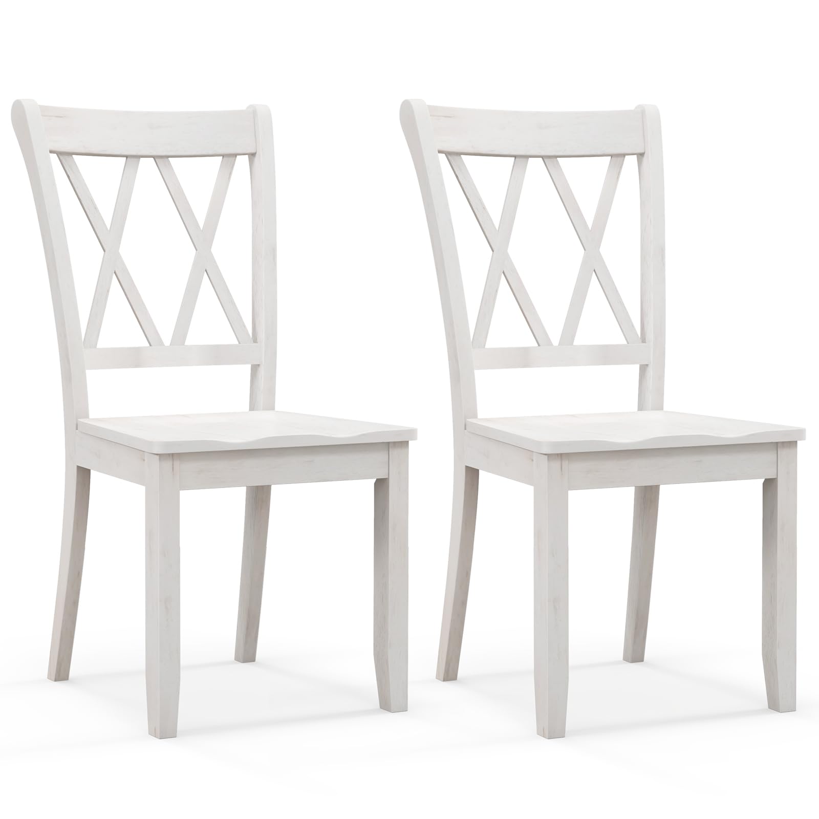 KOMFOTT Set of 2/4 Dining Chairs, Rubber Wood Dining Room Chair, Farmhouse Dining Side Chairs