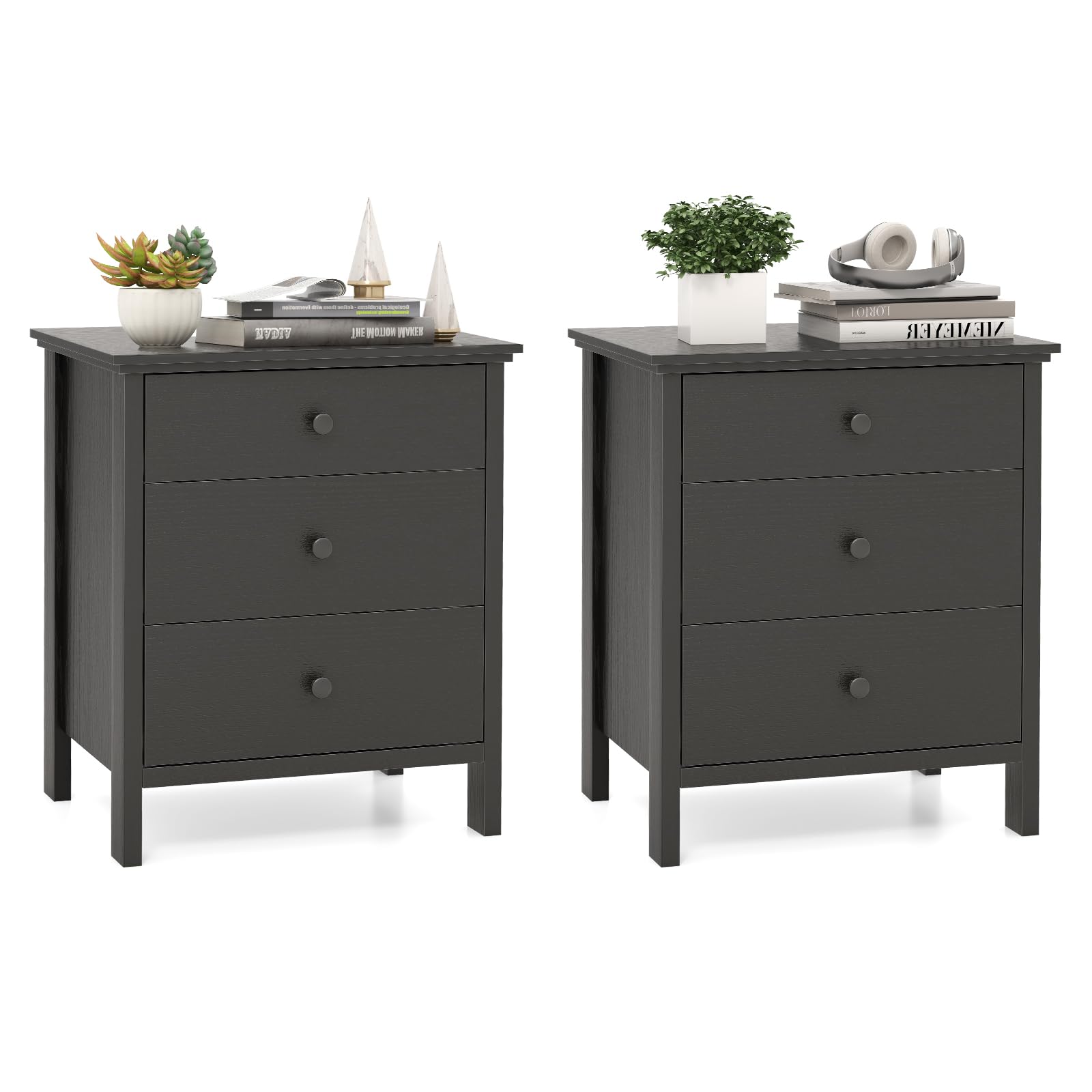 KOMFOTT 3 Drawers Nightstand Set of 1/2
