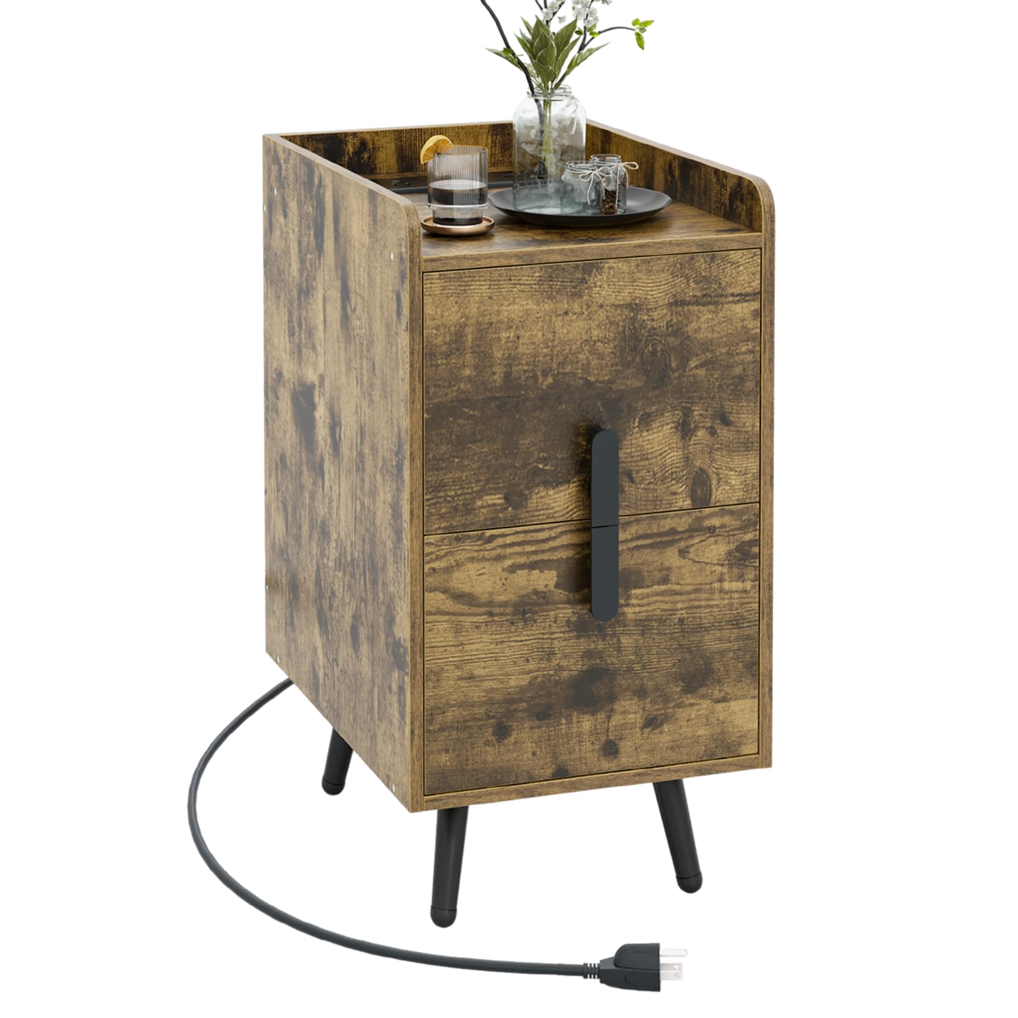 KOMFOTT Nightstand with Charging Station