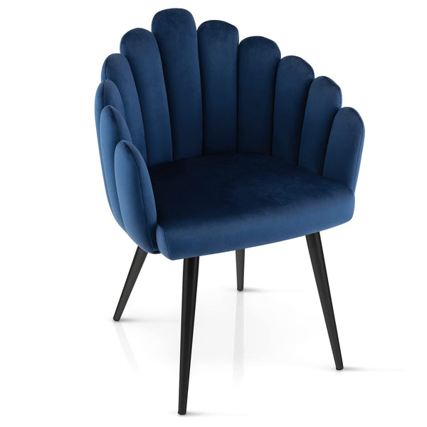Modern Mid-Century Dining Chair - Cute Velvet Armchair with 16" High Back