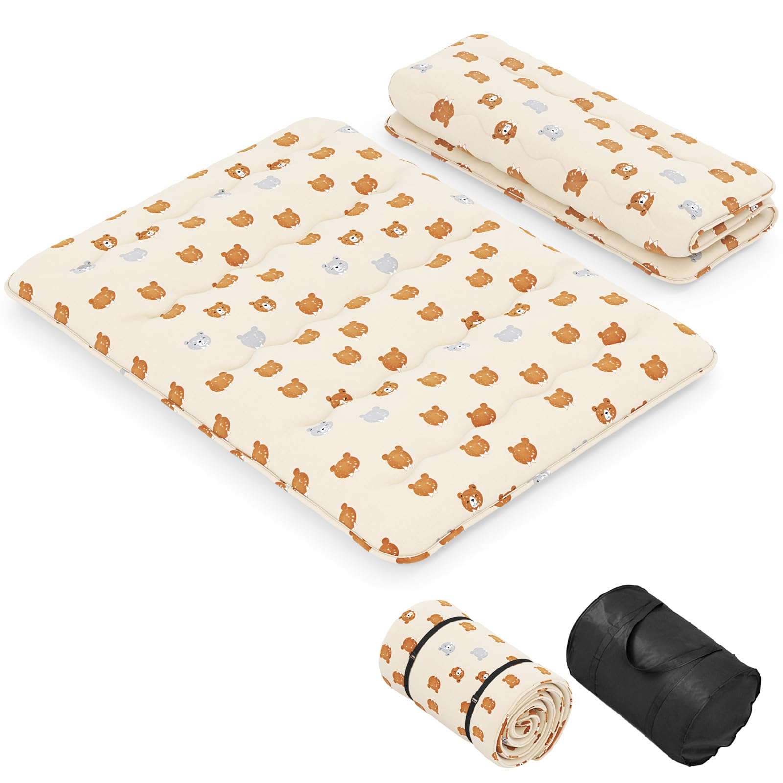 KOMFOTT Japanese Floor Mattress 4 Inch Roll up Futon Mattress