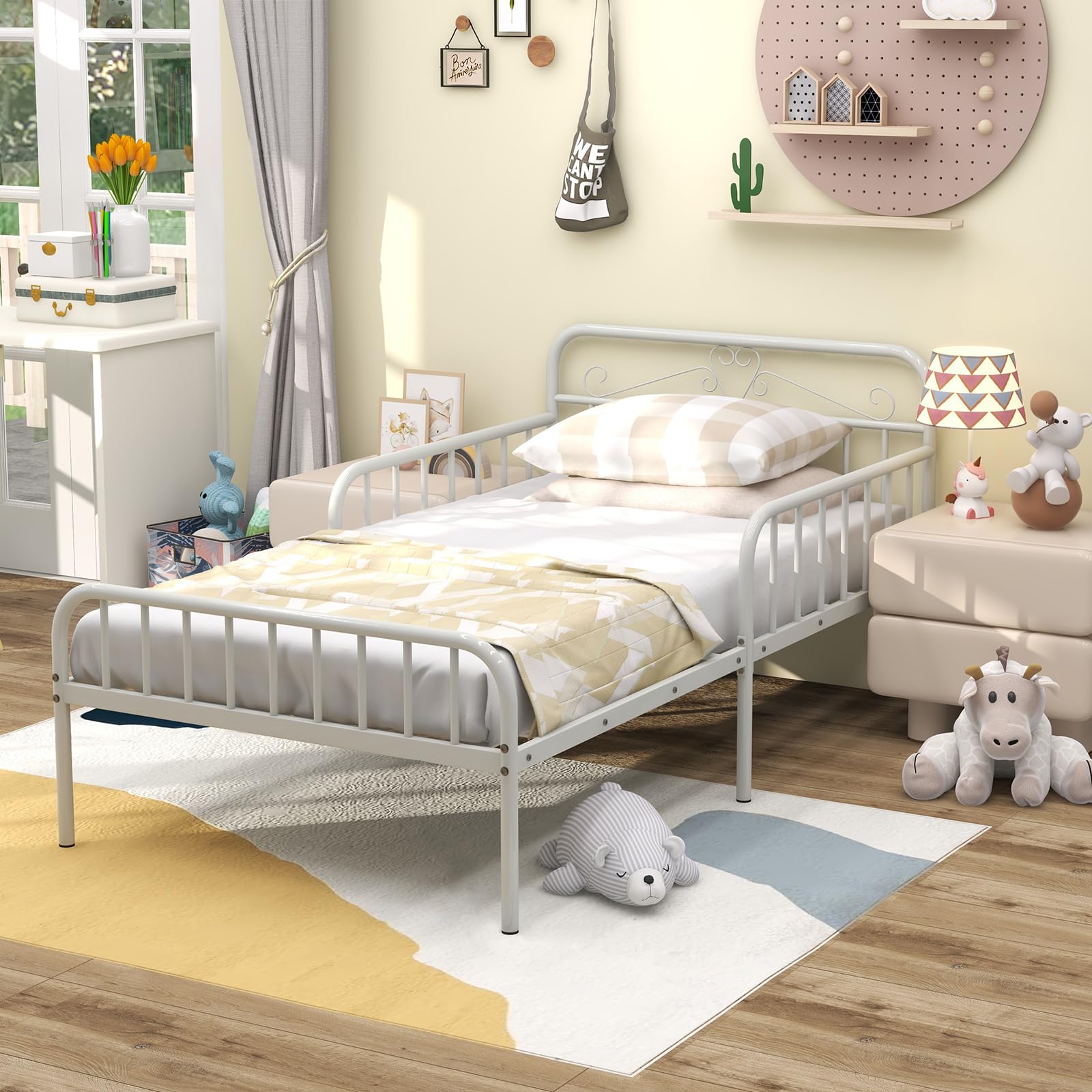 KOMFOTT Twin Bed Frame with Rails