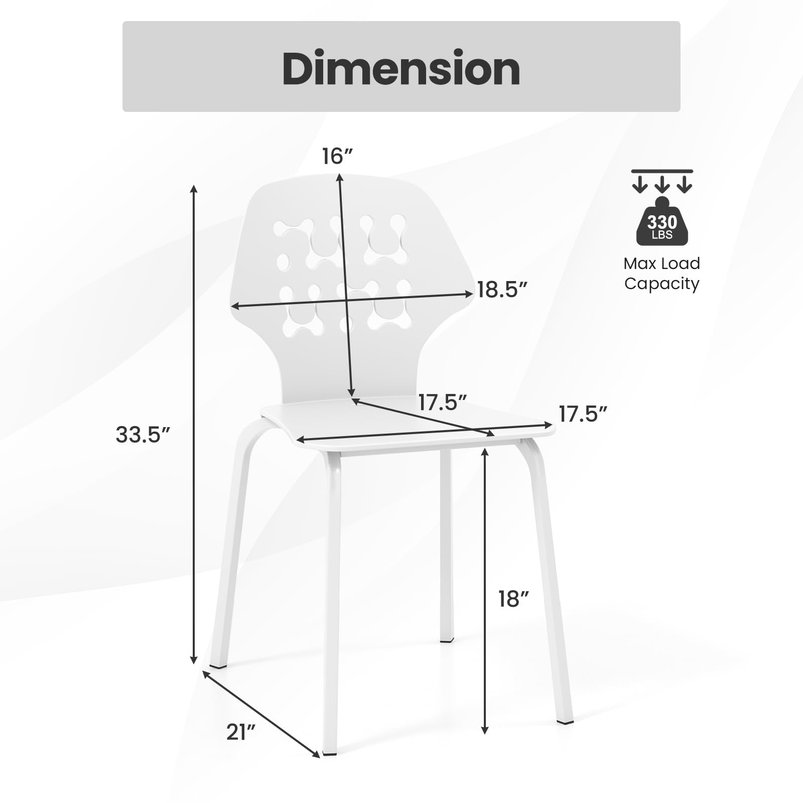 KOMFOTT Modern Dining Chairs Set of 4, Modern Kitchen Chair with Hollowed Backrest