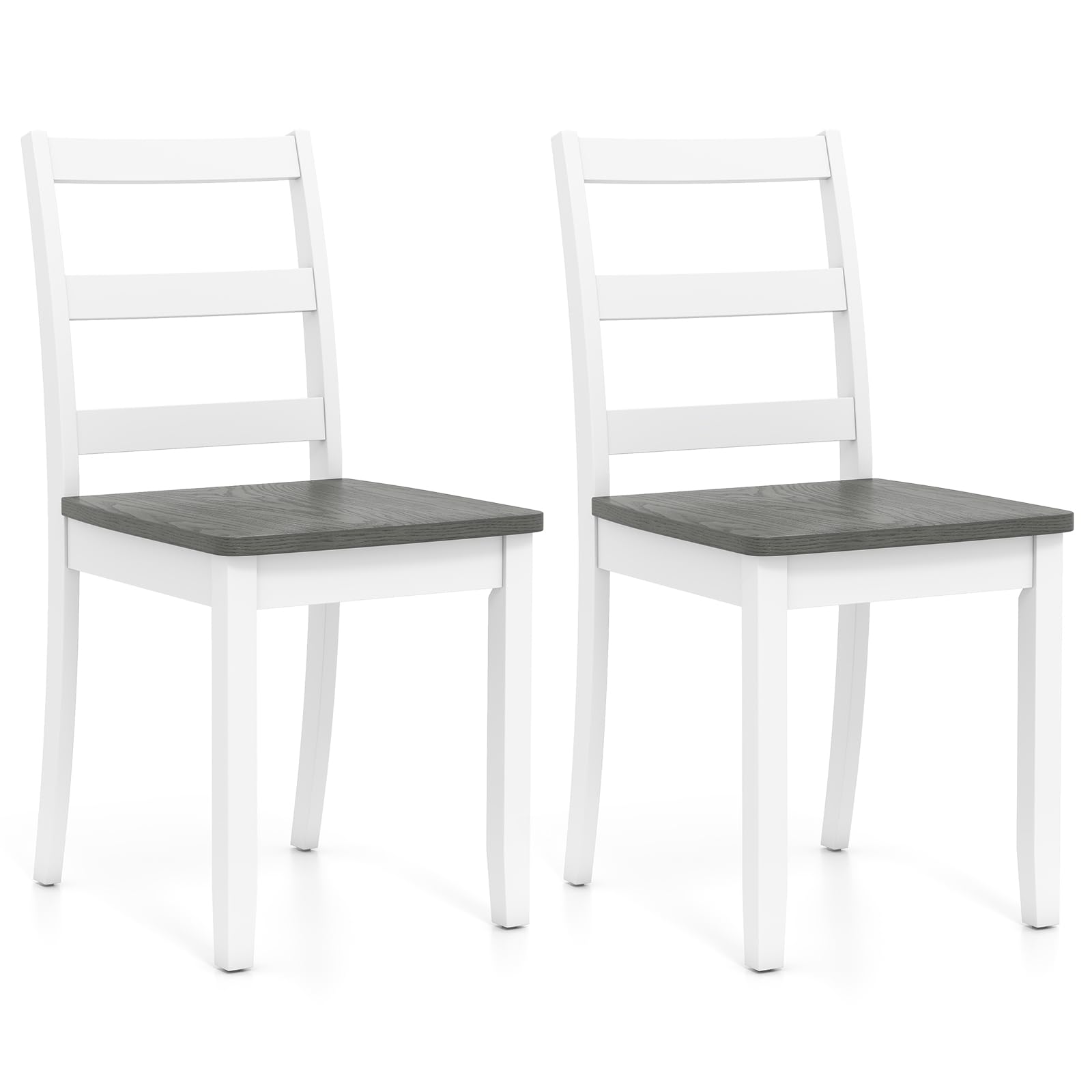 KOMFOTT Wood Dining Chairs Set of 2/4 with Solid Rubber Wood Legs, Non-Slip Foot Pads